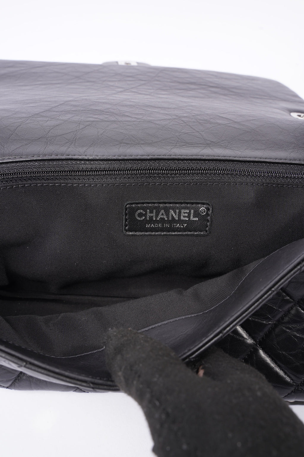 Chanel Chain Around Jumbo Flap Black Leather
