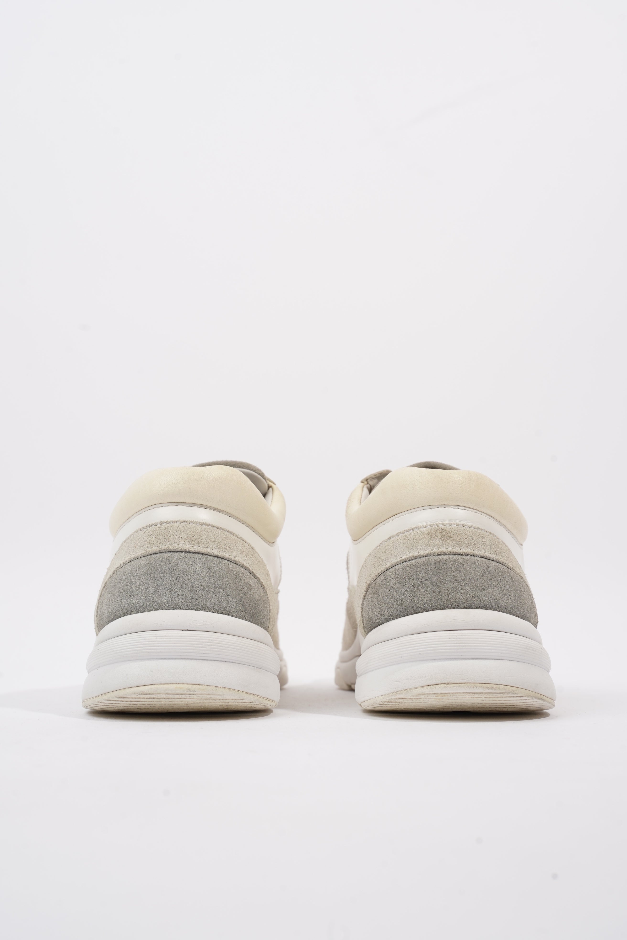Chanel CC Logo Sneaker Grey / White / Red Suede EU 37.5 UK 4.5