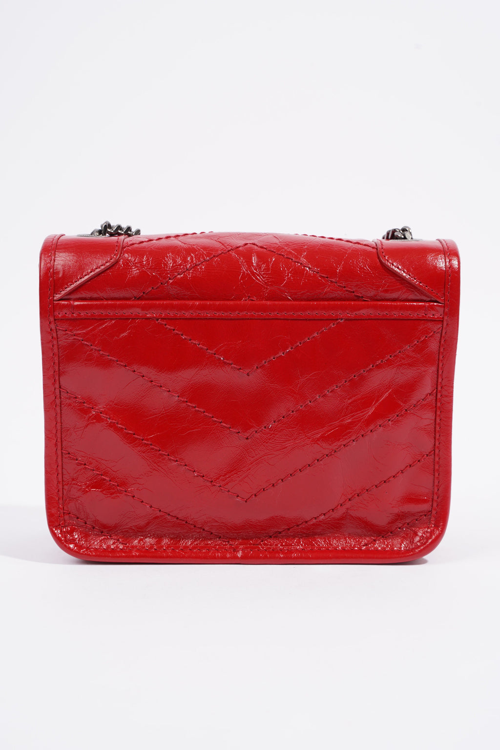 Saint Laurent Niki Chain Wallet Red Leather Mini