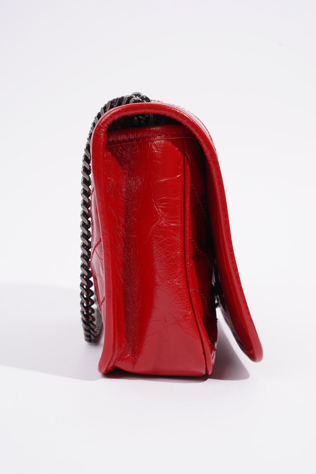 Saint Laurent Niki Chain Wallet Red Leather Mini