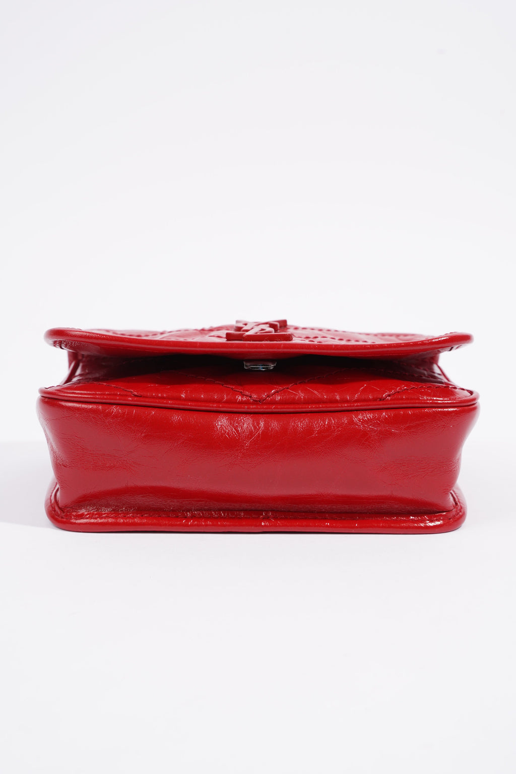 Saint Laurent Niki Chain Wallet Red Leather Mini