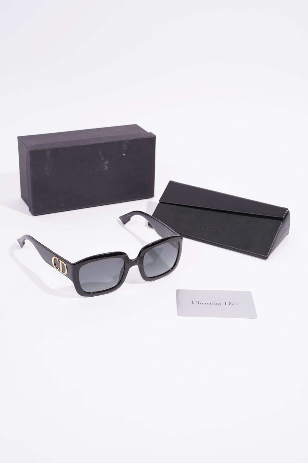 Christian Dior Square Sunglasses Black Acetate 145mm