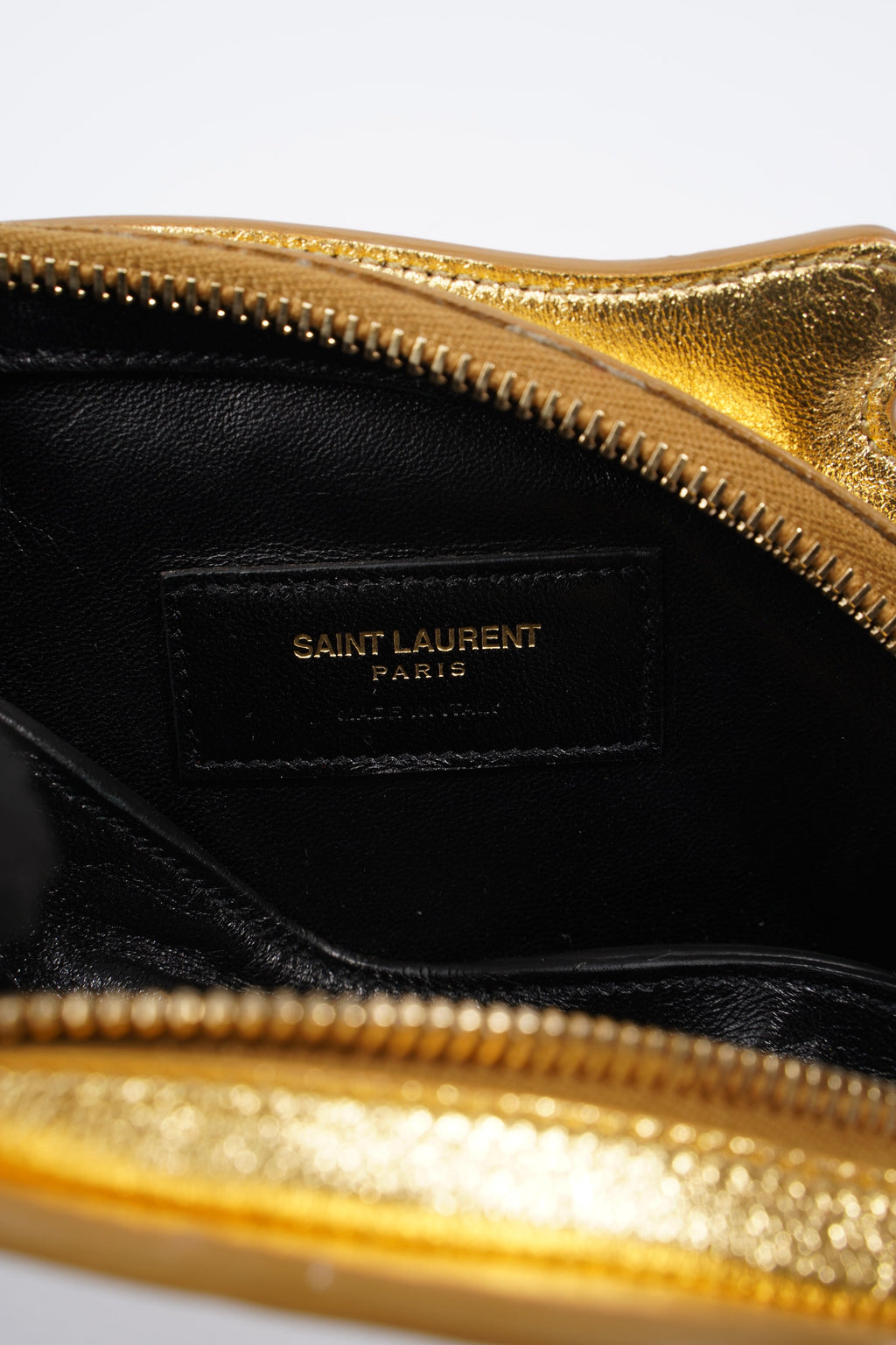 Saint Laurent Pistol Clutch Gold Leather