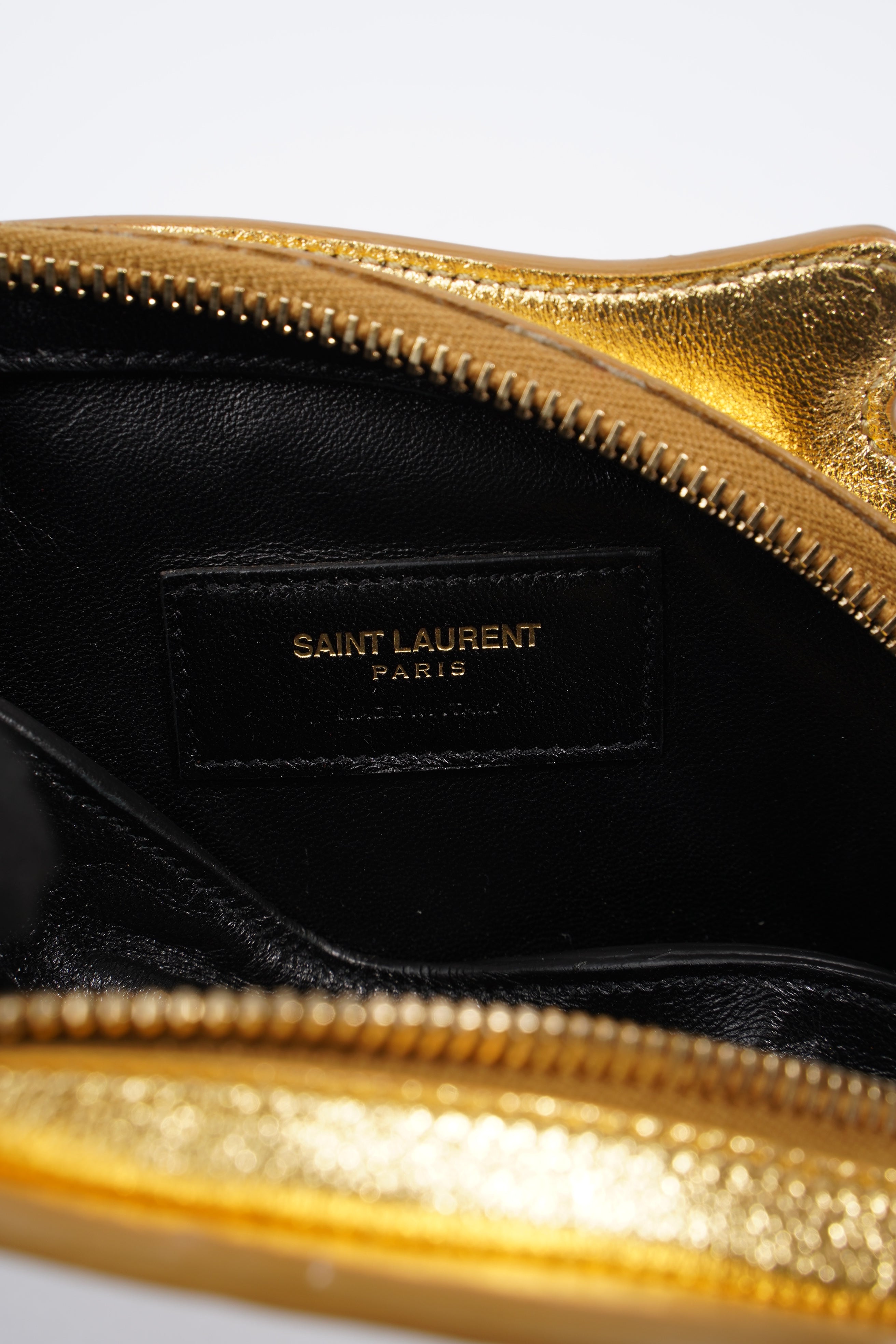 Saint Laurent Pistol Clutch Gold Leather