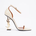Saint Laurent Opyum Heel 110 Beige Leather EU 38.5 UK 5.5