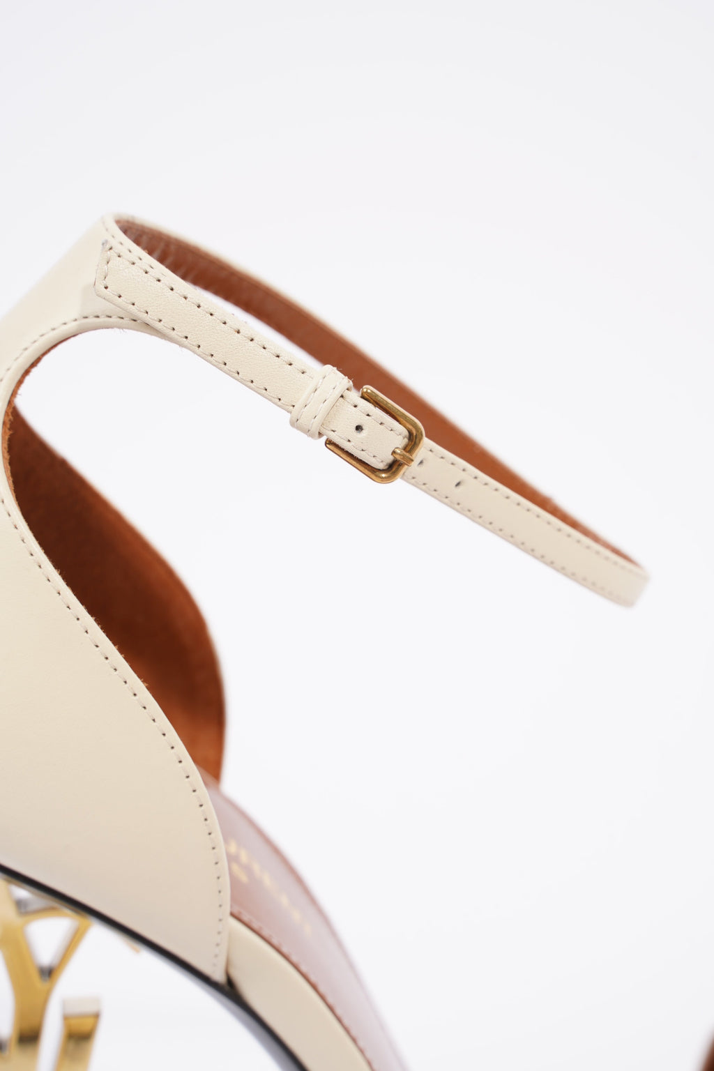 Saint Laurent Opyum Heel 110 Beige Leather EU 38.5 UK 5.5
