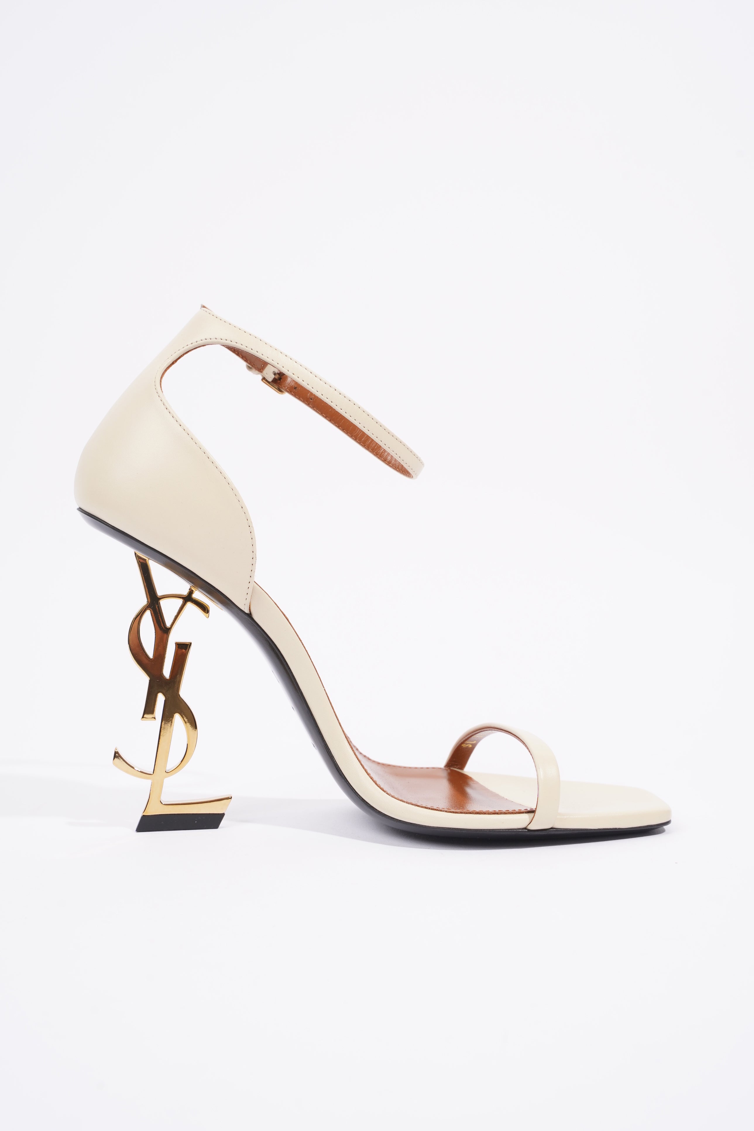 Saint Laurent Opyum Heel 110 Beige Leather EU 38.5 UK 5.5