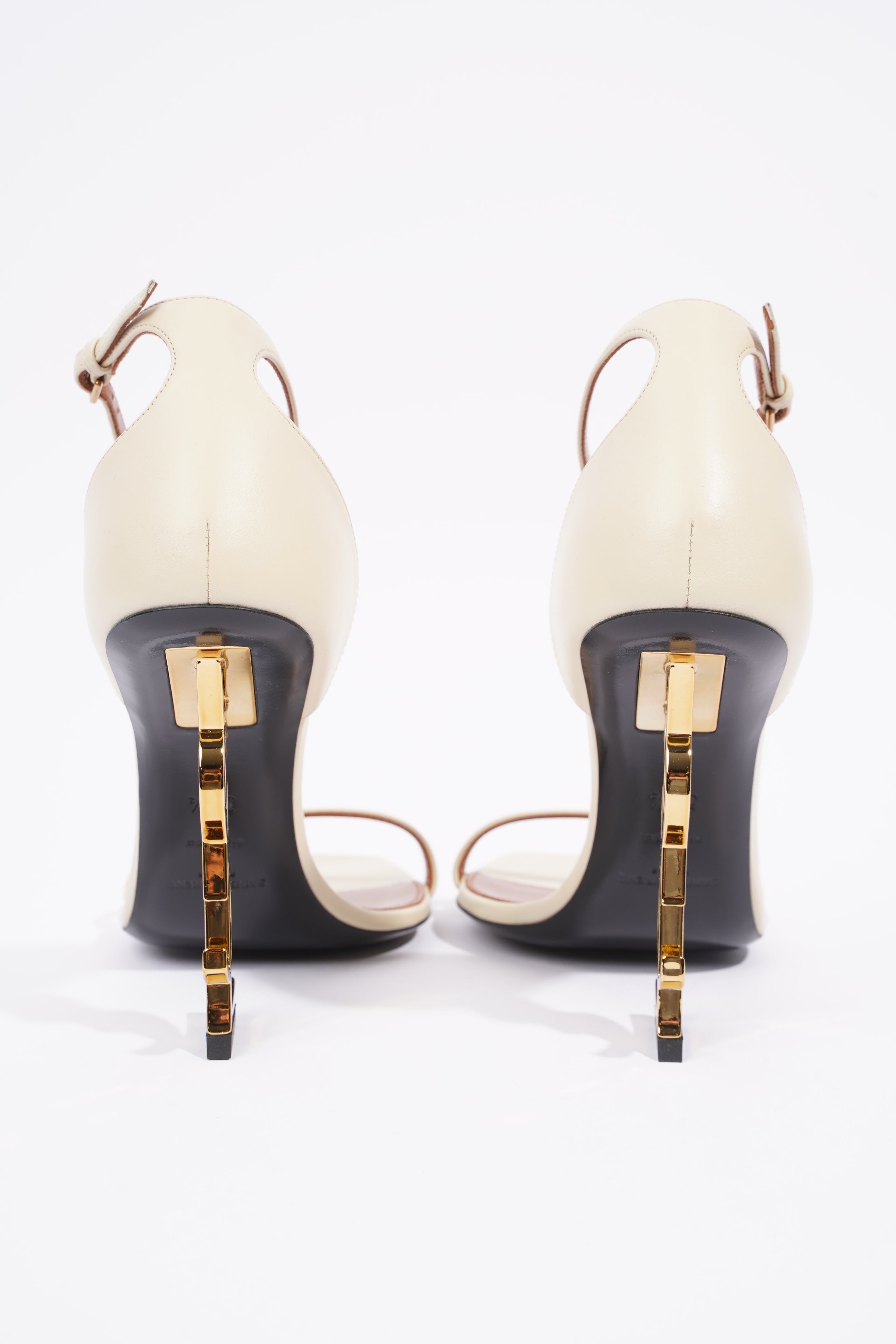 Saint Laurent Opyum Heel 110 Beige Leather EU 38.5 UK 5.5