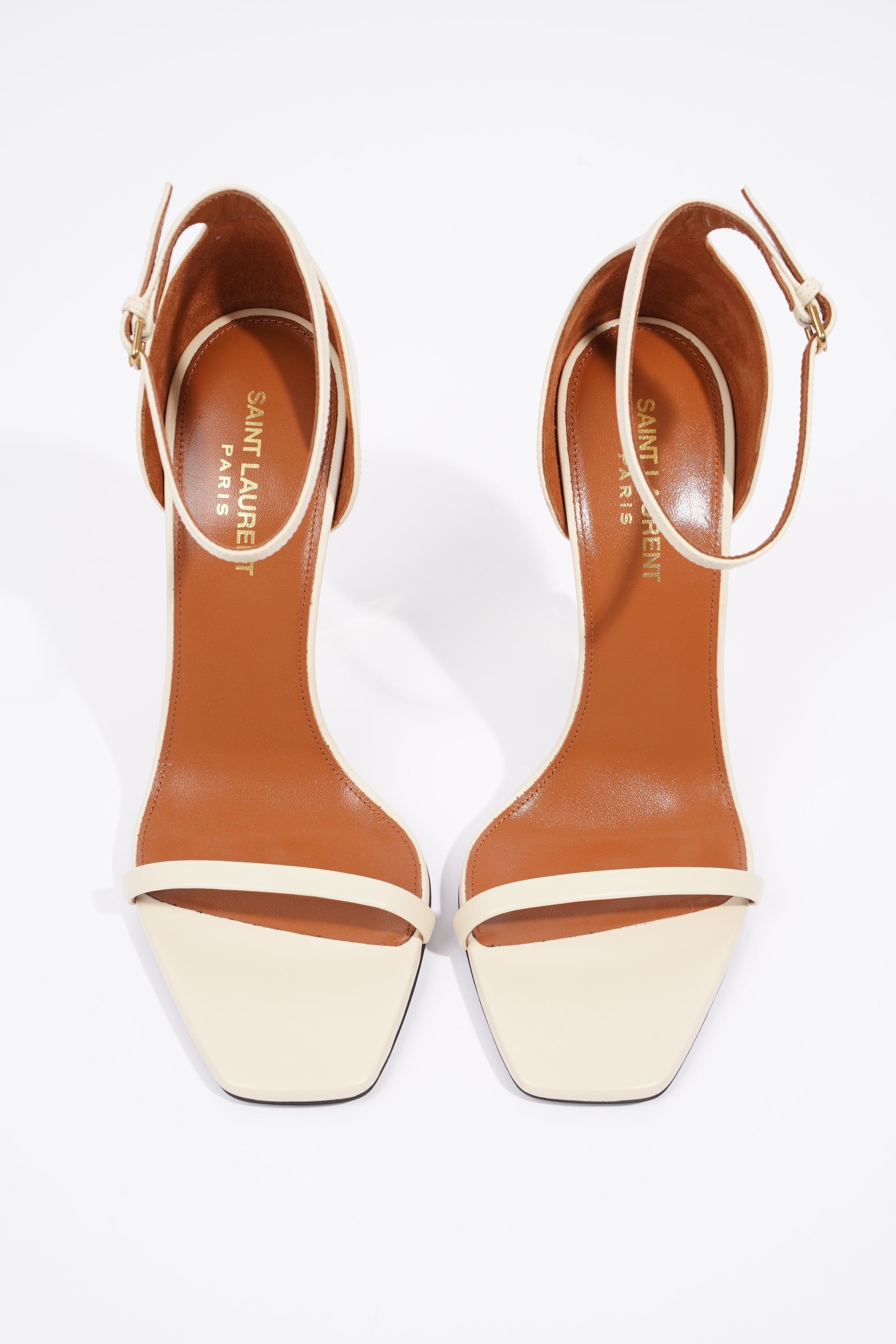 Saint Laurent Opyum Heel 110 Beige Leather EU 38.5 UK 5.5