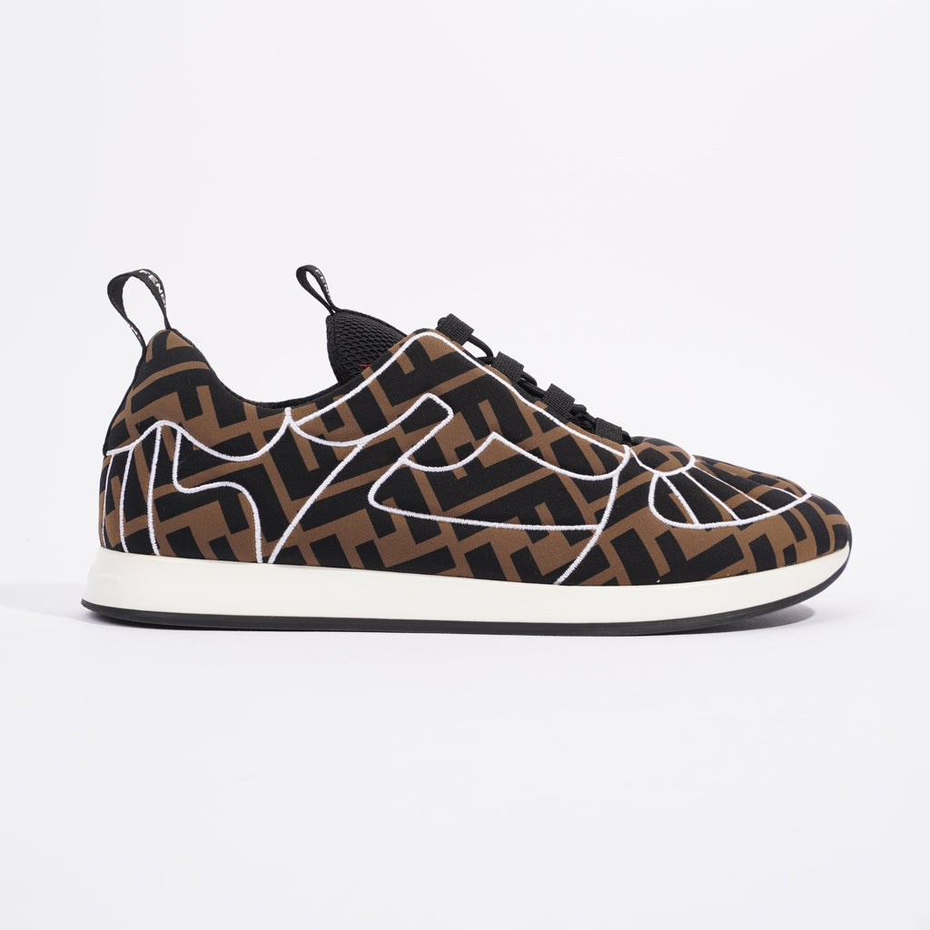 Fendi FFreedom Sneakers Brown / White Fabric EU 39 UK 6