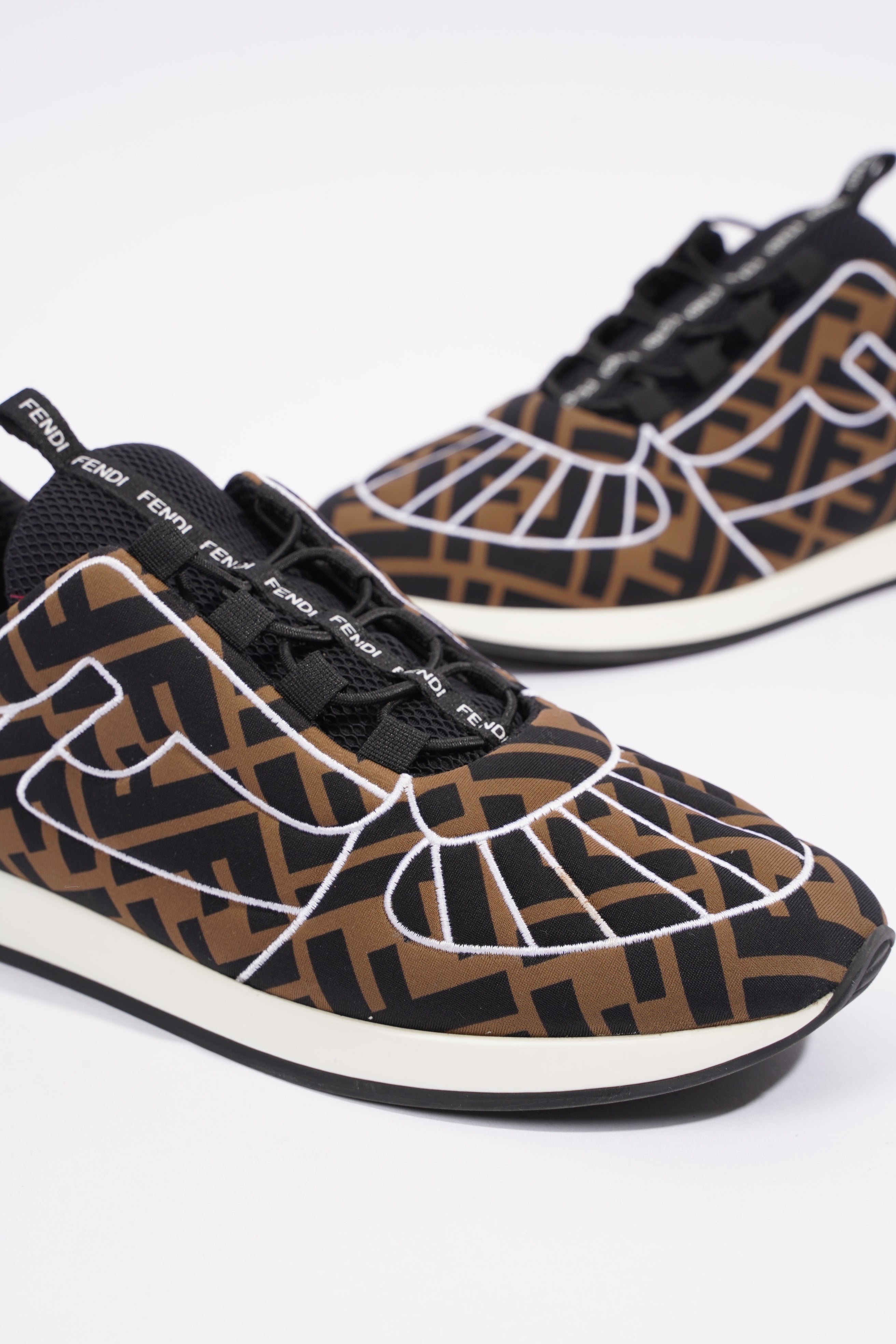 Fendi FFreedom Sneakers Brown / White Fabric EU 39 UK 6
