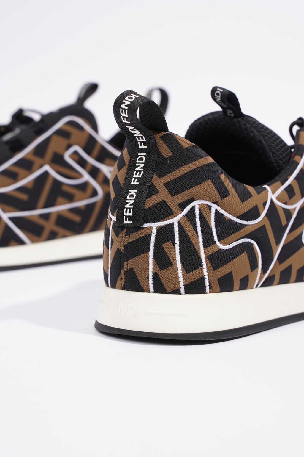 Fendi FFreedom Sneakers Brown / White Fabric EU 39 UK 6