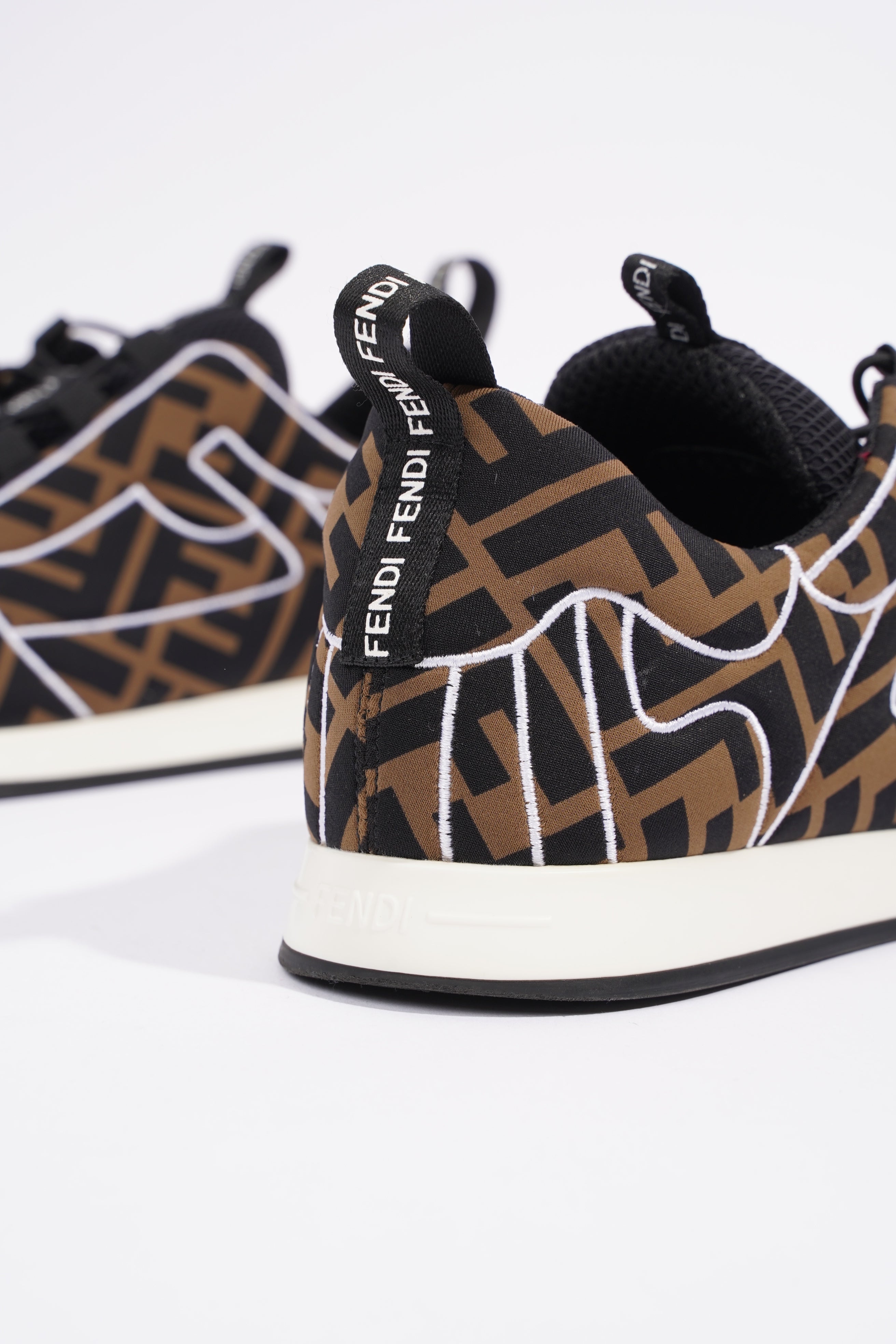 Fendi FFreedom Sneakers Brown / White Fabric EU 39 UK 6