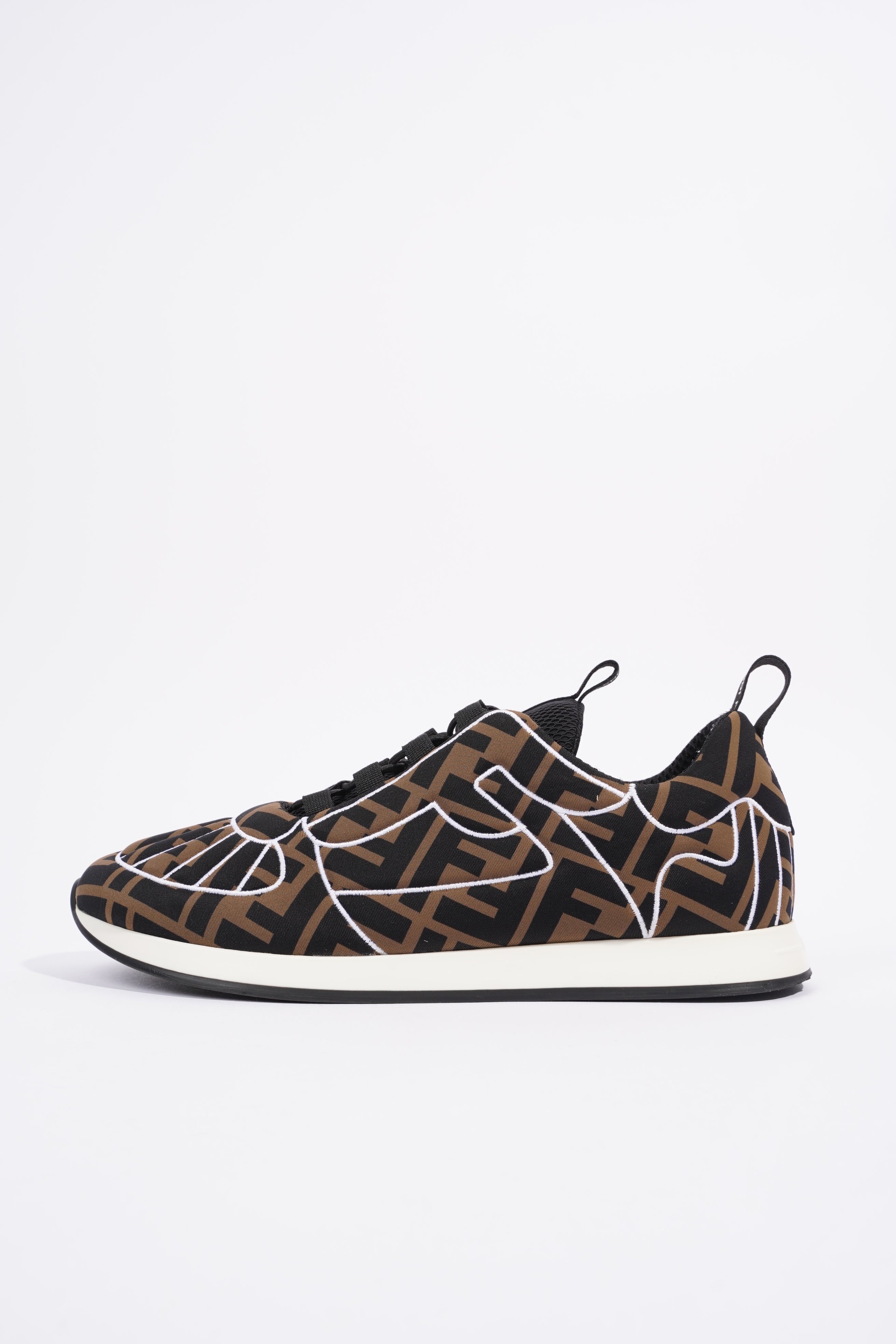 Fendi FFreedom Sneakers Brown / White Fabric EU 39 UK 6