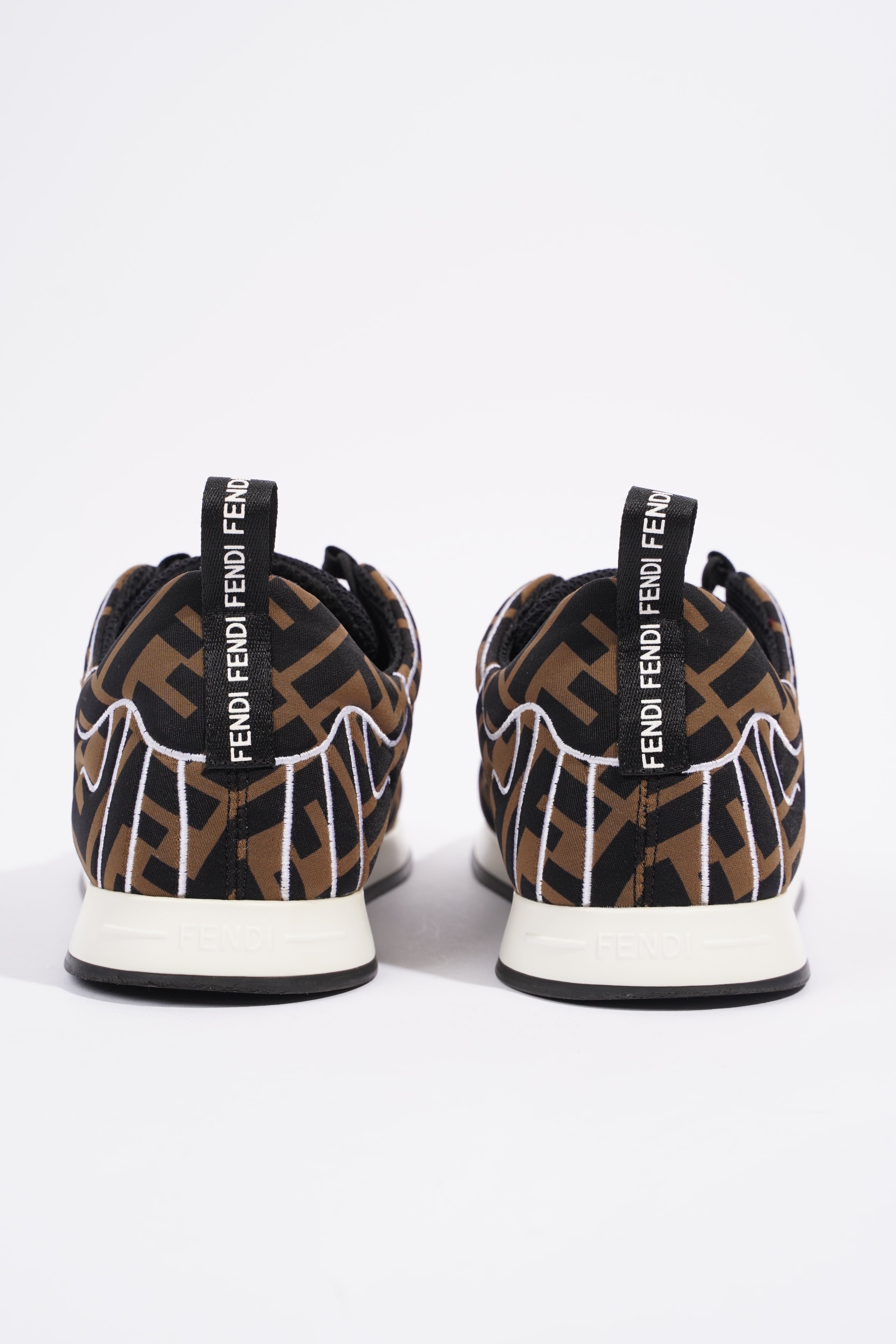 Fendi FFreedom Sneakers Brown / White Fabric EU 39 UK 6