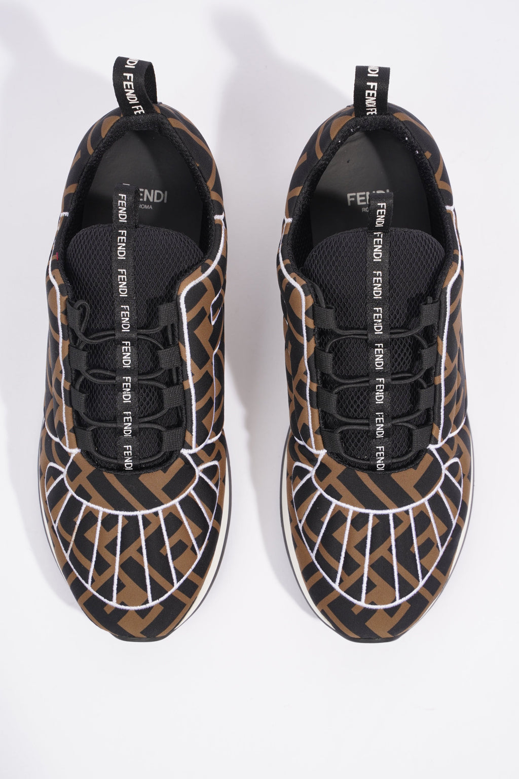Fendi FFreedom Sneakers Brown / White Fabric EU 39 UK 6