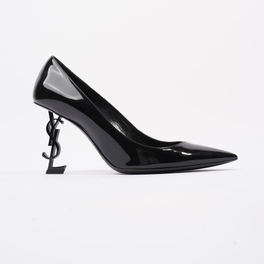 Saint Laurent Opyum Heels 85 Patent Black Patent Leather EU 41 UK 8