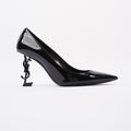 Saint Laurent Opyum Heels 85 Patent Black Patent Leather EU 41 UK 8