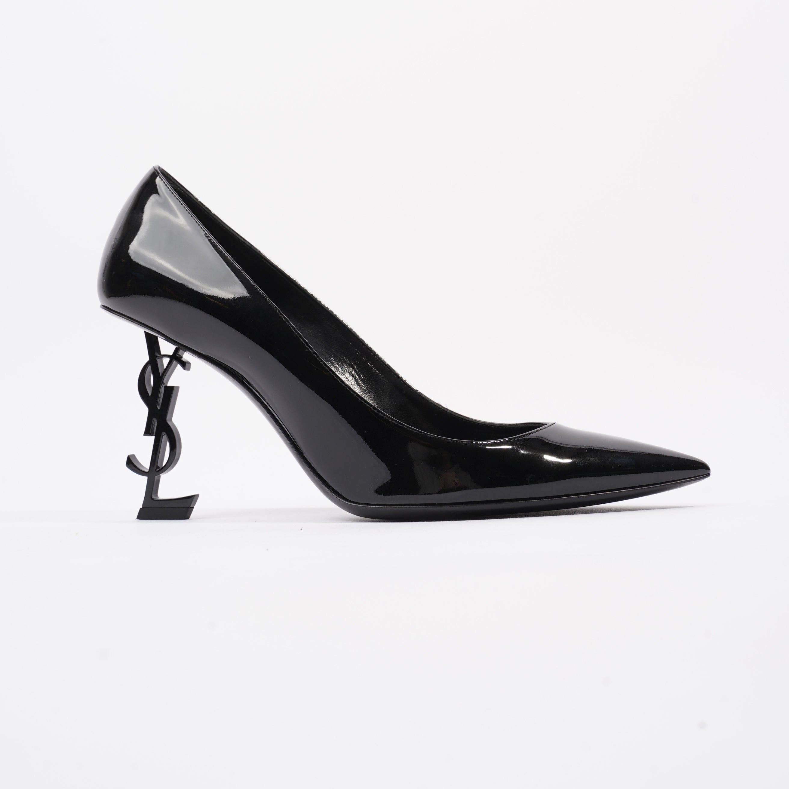 Saint Laurent Opyum Heels 85 Patent Black Patent Leather EU 41 UK 8