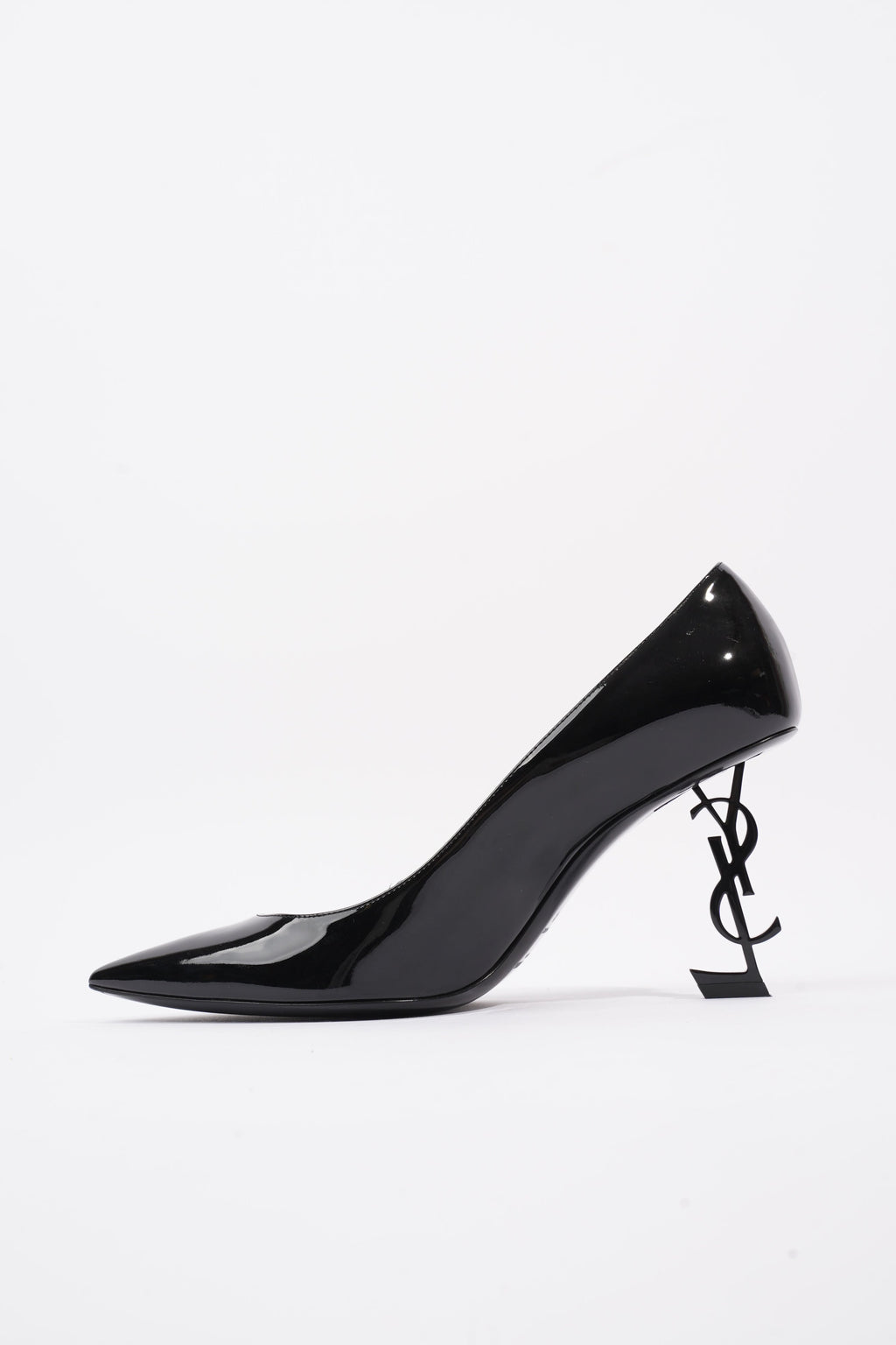 Saint Laurent Opyum Heels 85 Patent Black Patent Leather EU 41 UK 8