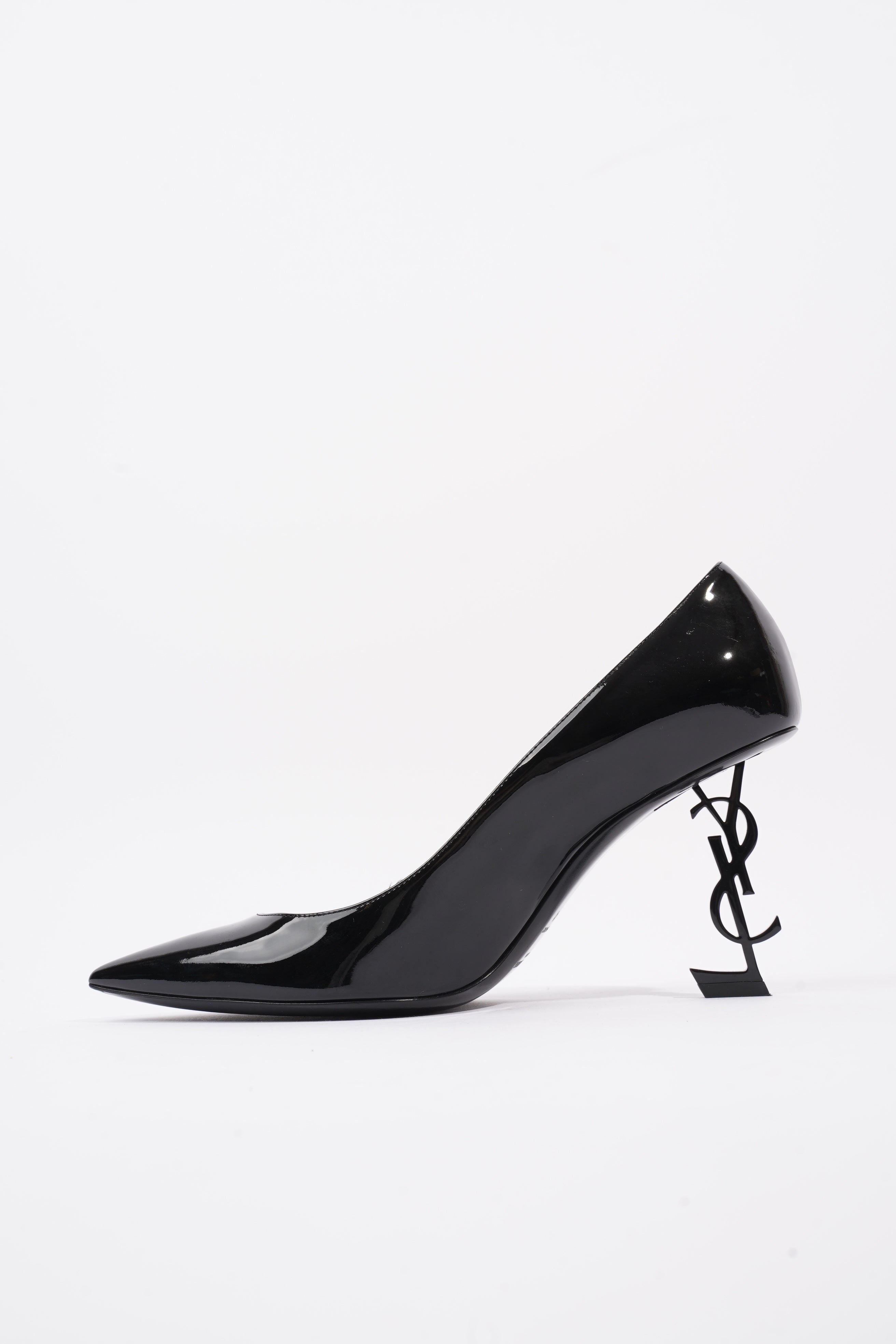 Saint Laurent Opyum Heels 85 Patent Black Patent Leather EU 41 UK 8