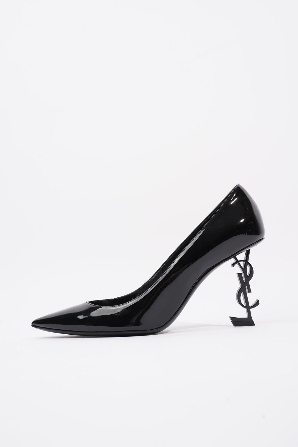 Saint Laurent Opyum Heels 85 Patent Black Patent Leather EU 41 UK 8