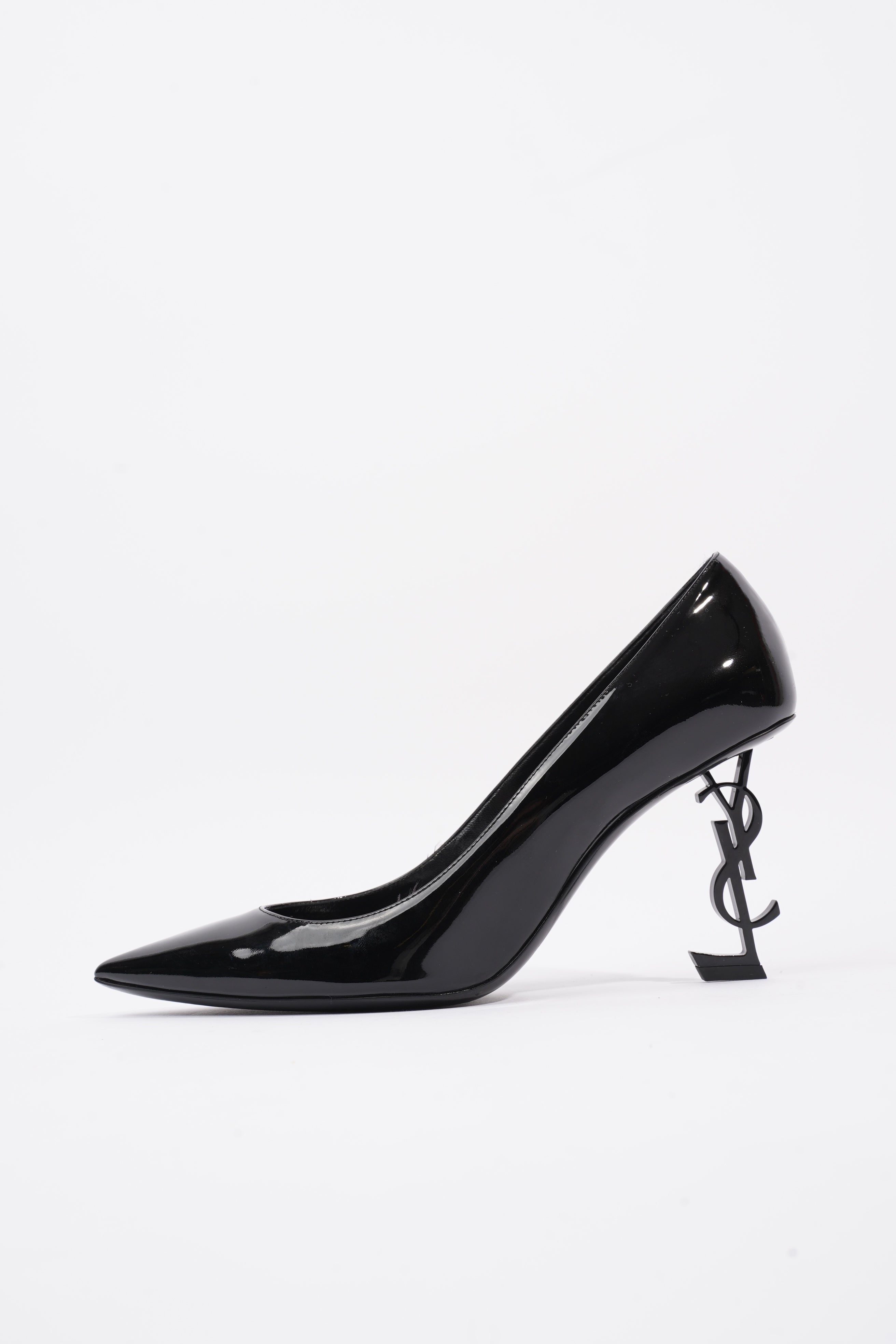 Saint Laurent Opyum Heels 85 Patent Black Patent Leather EU 41 UK 8