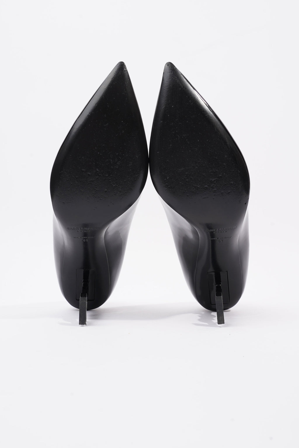 Saint Laurent Opyum Heels 85 Patent Black Patent Leather EU 41 UK 8