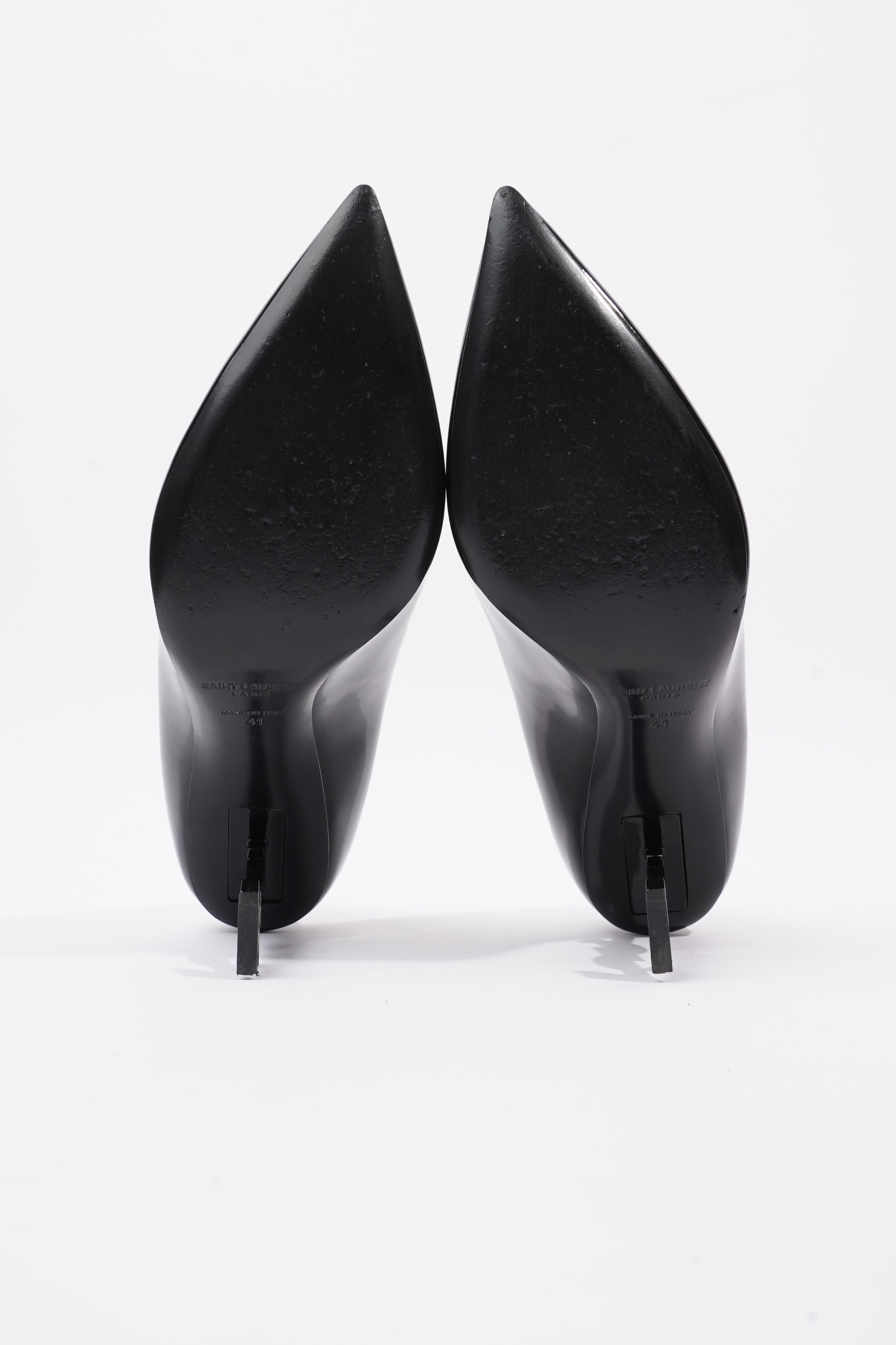 Saint Laurent Opyum Heels 85 Patent Black Patent Leather EU 41 UK 8
