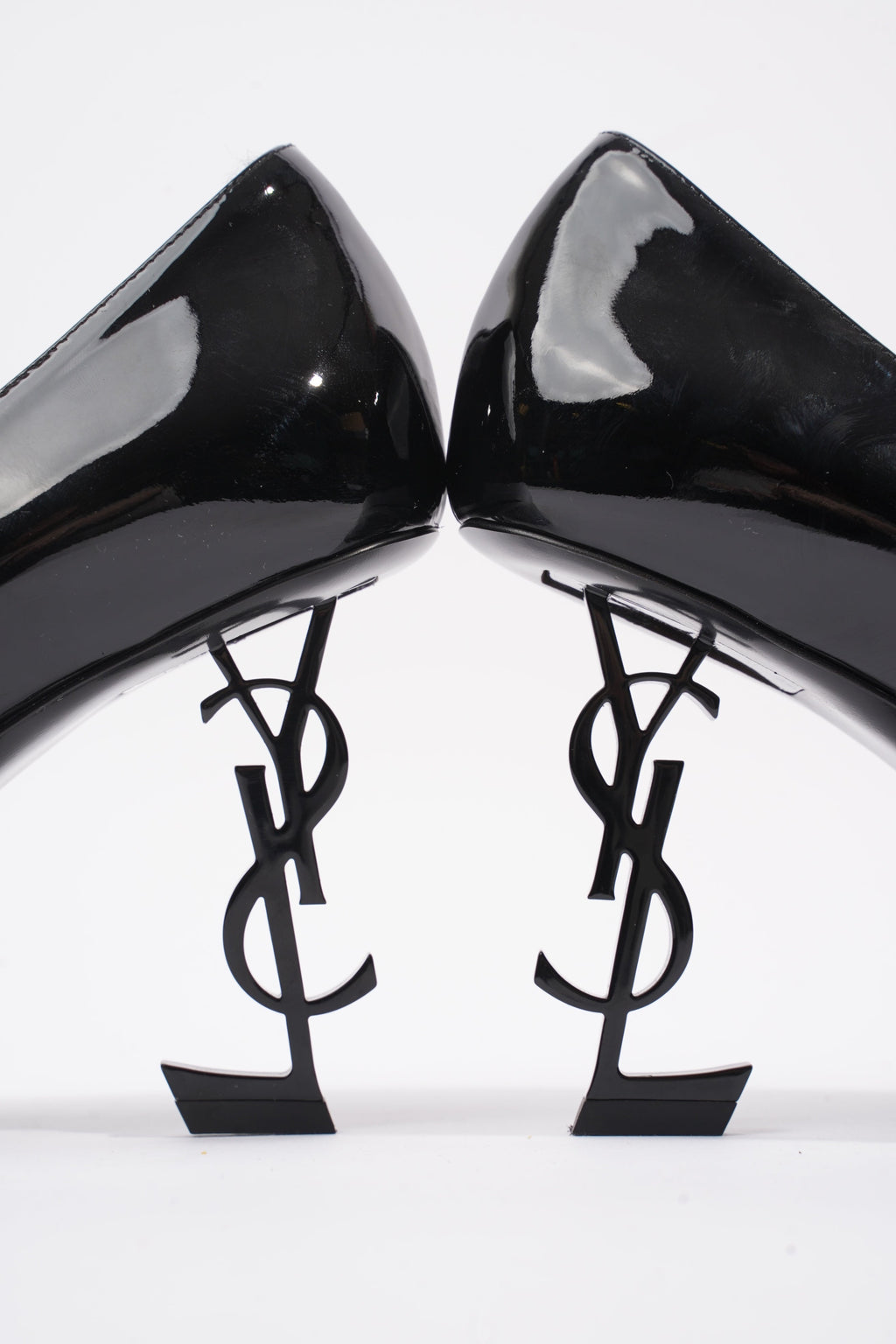 Saint Laurent Opyum Heels 85 Patent Black Patent Leather EU 41 UK 8