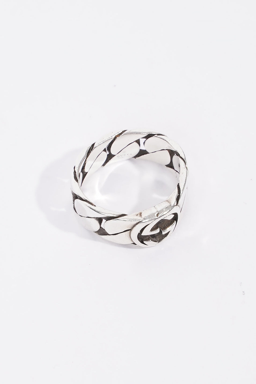 Gucci Interlocking G Chain Ring Silver Base Metal 13