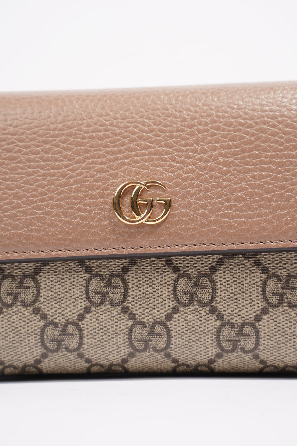 Gucci GG Marmont Continental Wallet Supreme / Dusty Pink Coated Canvas
