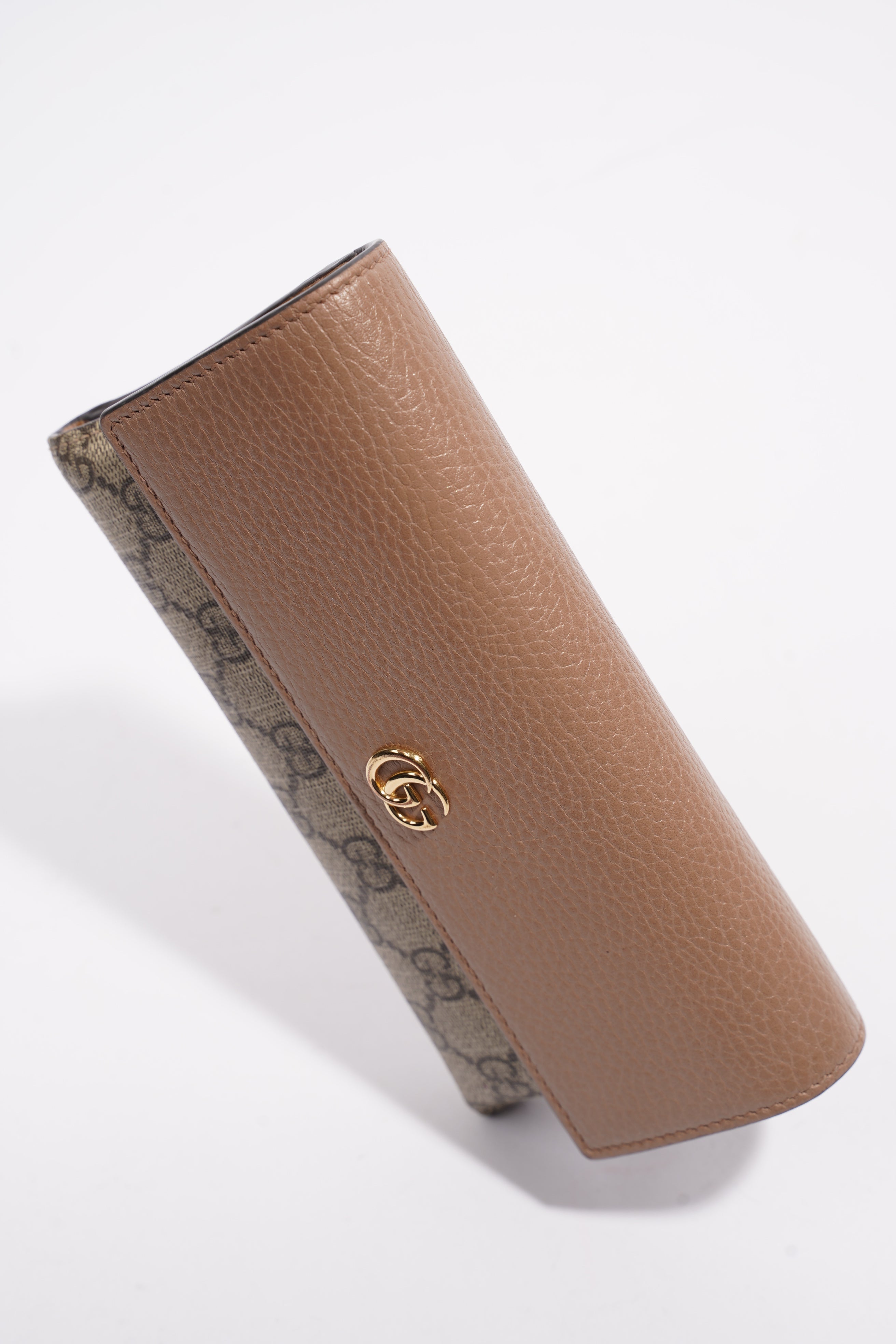 Gucci GG Marmont Continental Wallet Supreme / Dusty Pink Coated Canvas