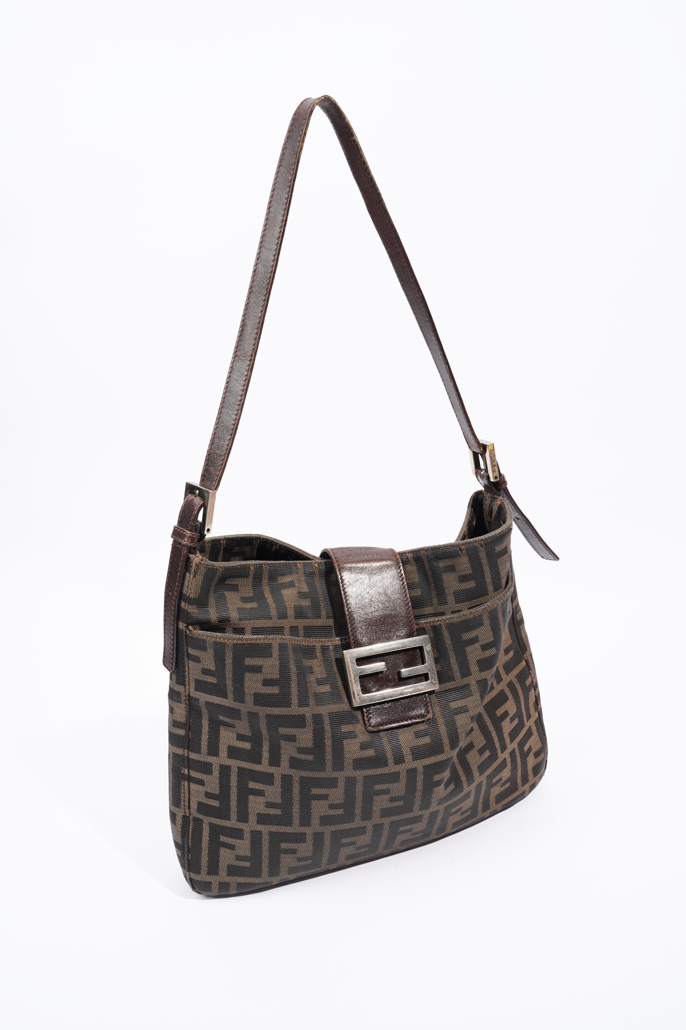 Fendi Zucca Shoulder Bag Monogram Canvas