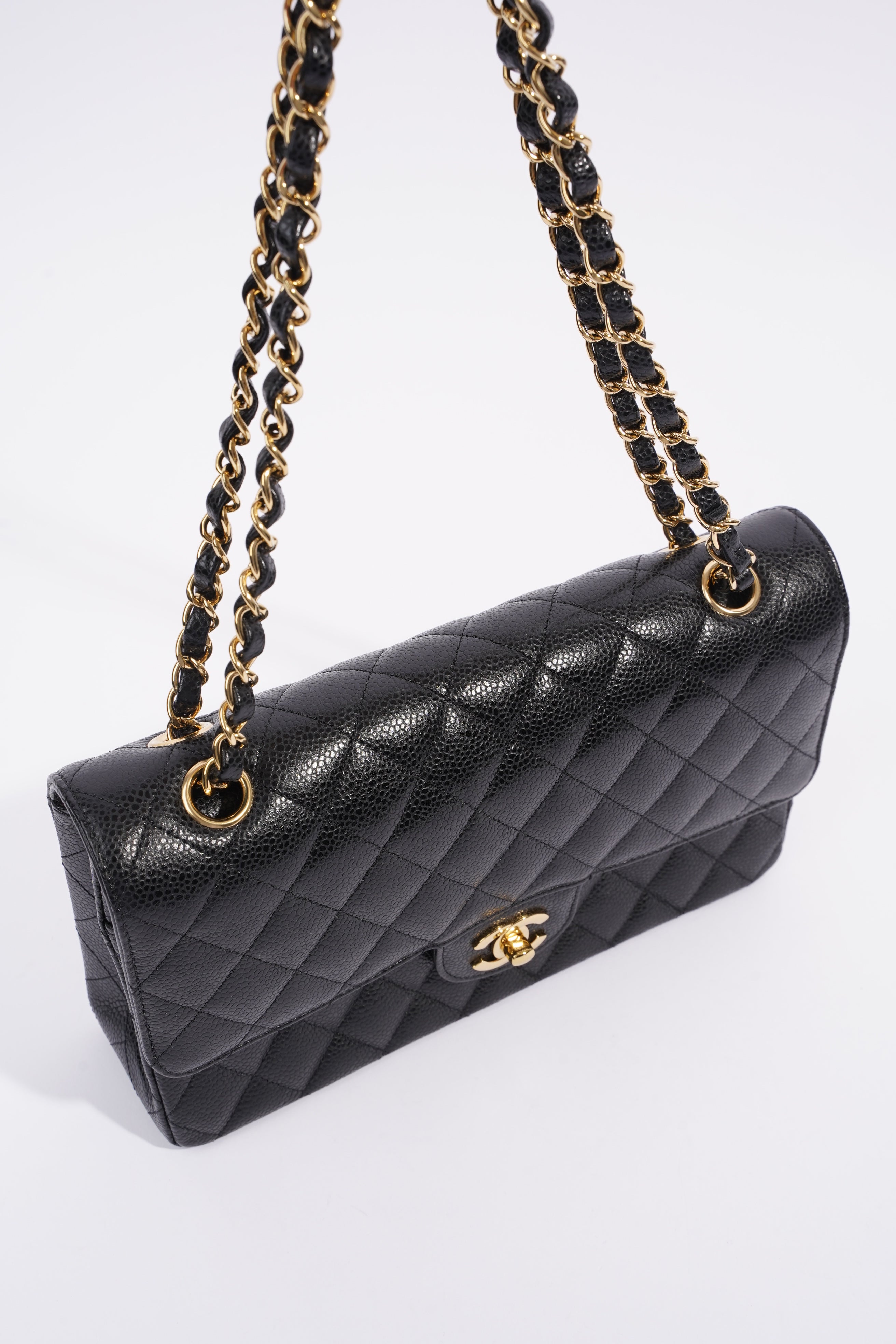 Chanel Classic Double Flap Black Caviar Leather Medium