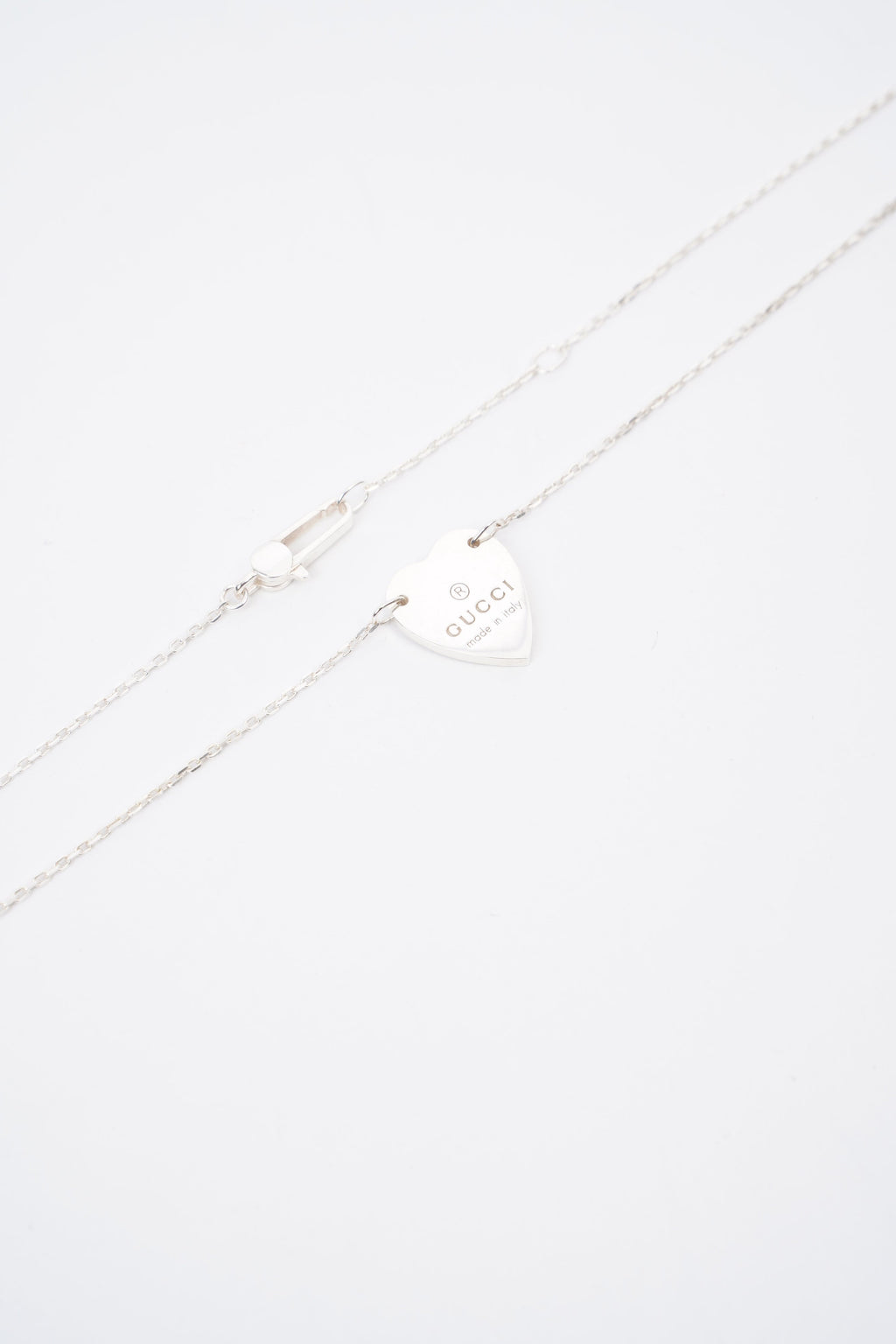 Gucci Trademark Necklace With Heart Pendant Silver Silver Sterling