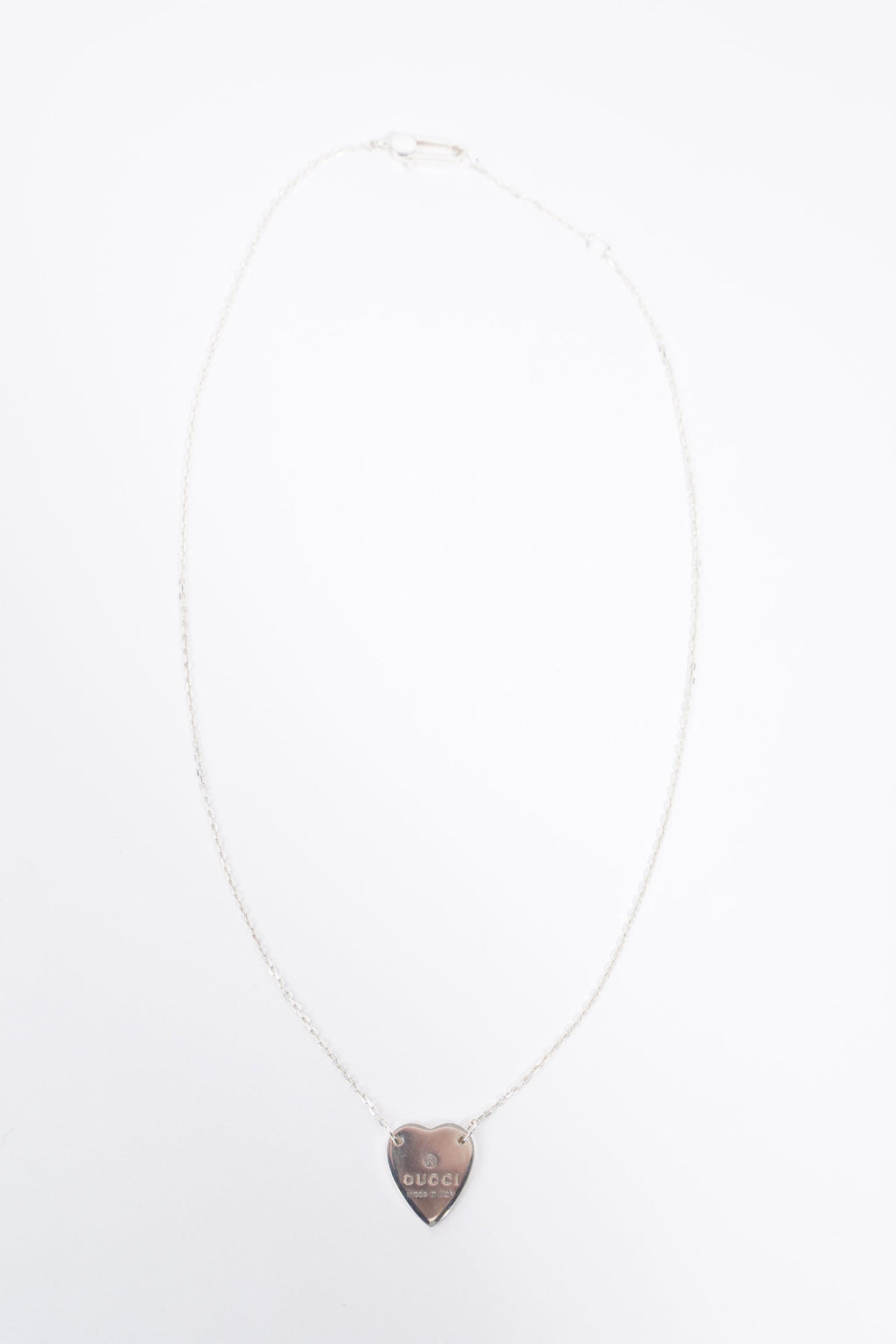 Gucci Trademark Necklace With Heart Pendant Silver Silver Sterling