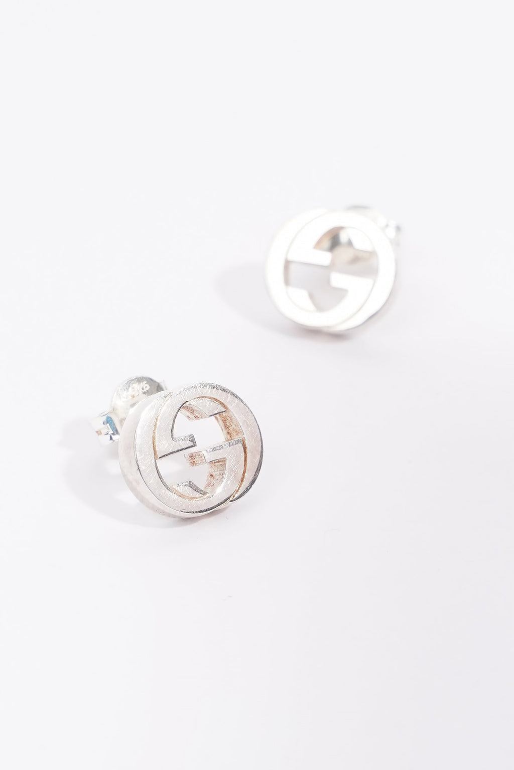 Gucci Interlocking G Earrings Silver Silver Sterling