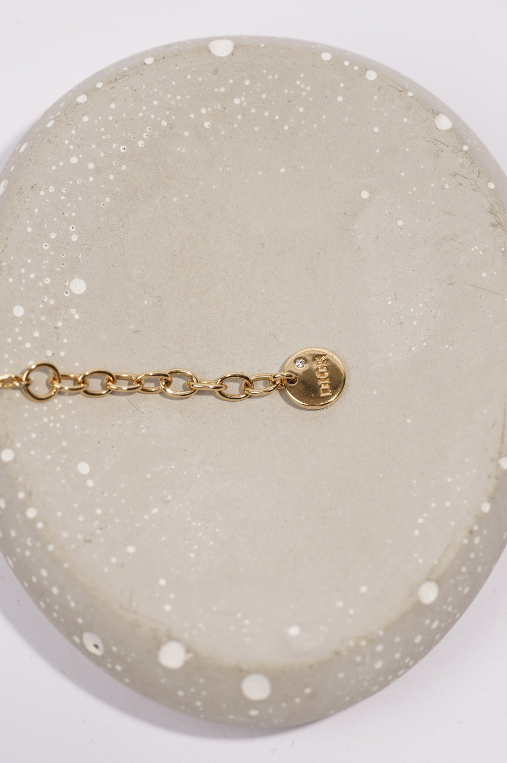 Christian Dior Petit CD Bracelet Gold / White Resin Pearl Base Metal