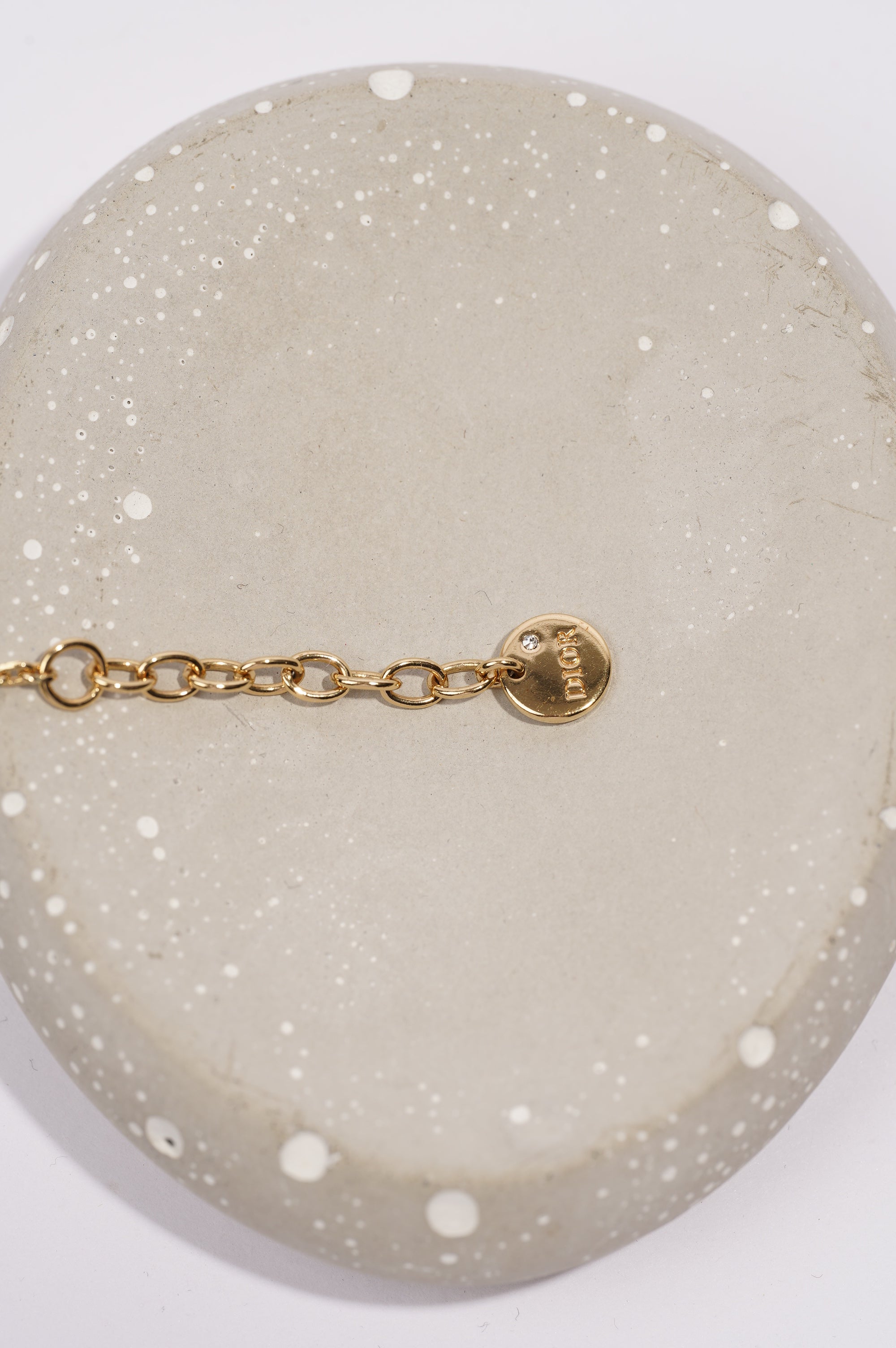 Christian Dior Petit CD Bracelet Gold / White Resin Pearl Base Metal