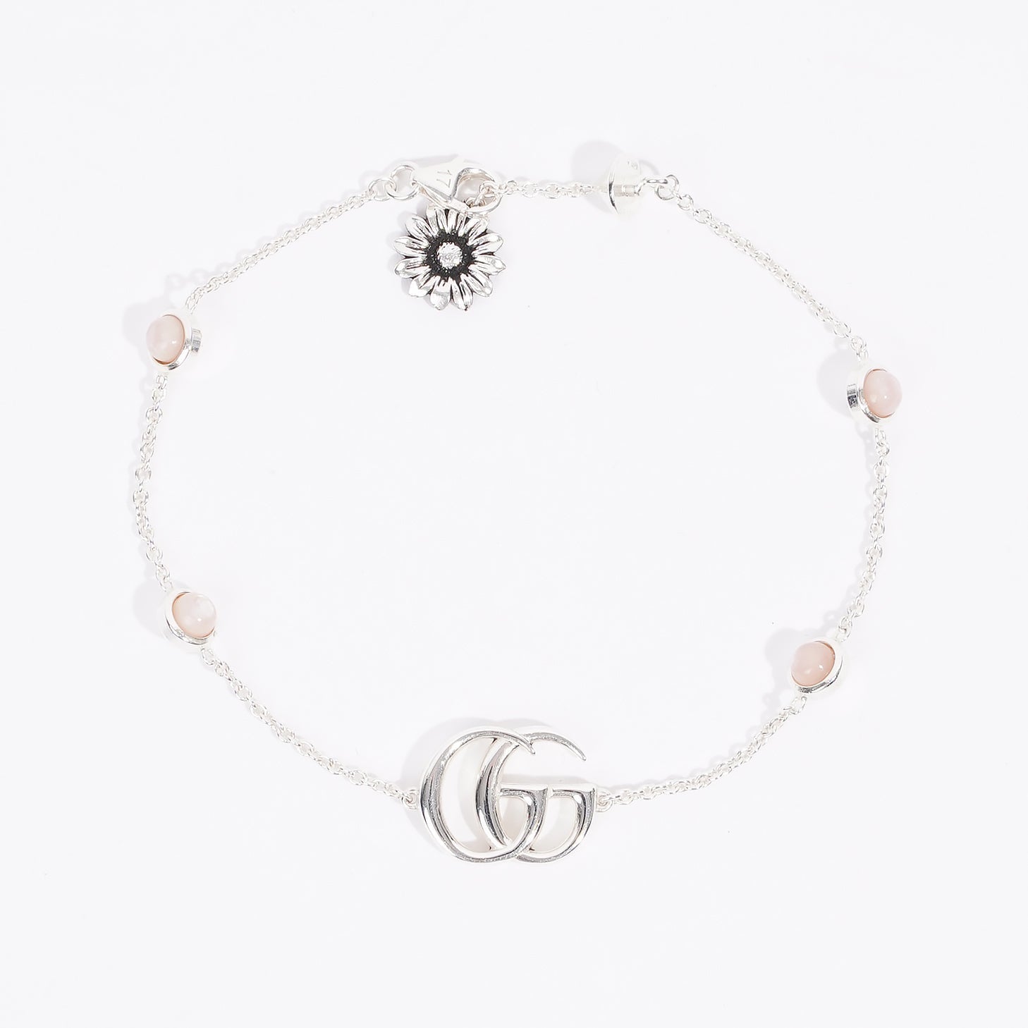 Gucci GG Marmont Mother Of Pearl Bracelet Silver / Baby Pink Pearl Silver Sterling 17cm