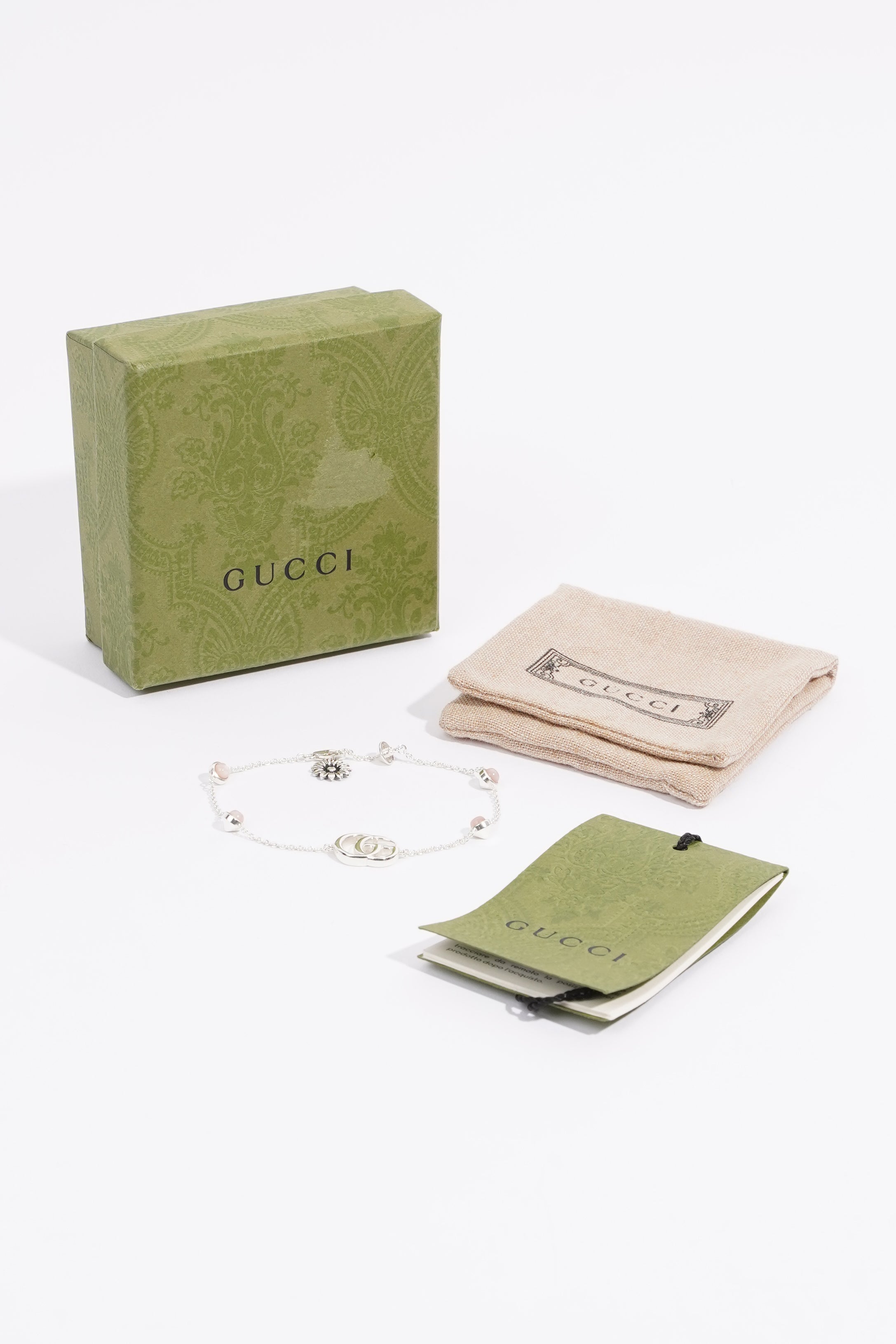Gucci GG Marmont Mother Of Pearl Bracelet Silver / Baby Pink Pearl Silver Sterling 17cm
