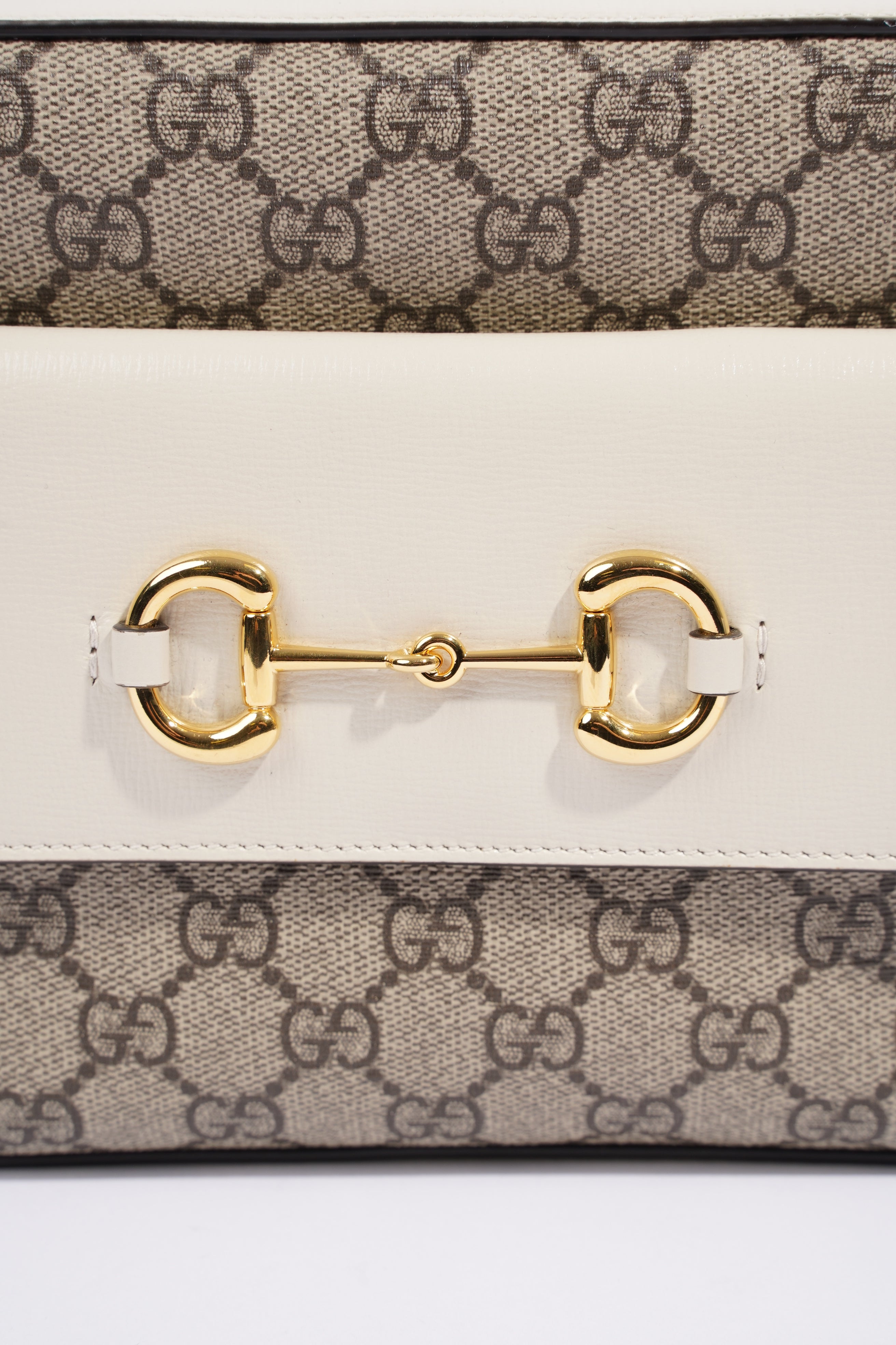 Gucci Horsebit 1955 Small Shoulder Bag Supreme / White Coated Canvas
