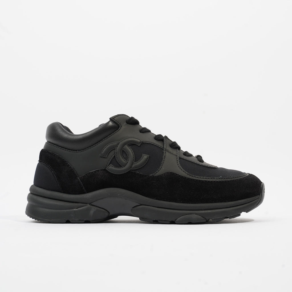 Chanel CC Runners Black Leather EU 37.5 UK 4.5