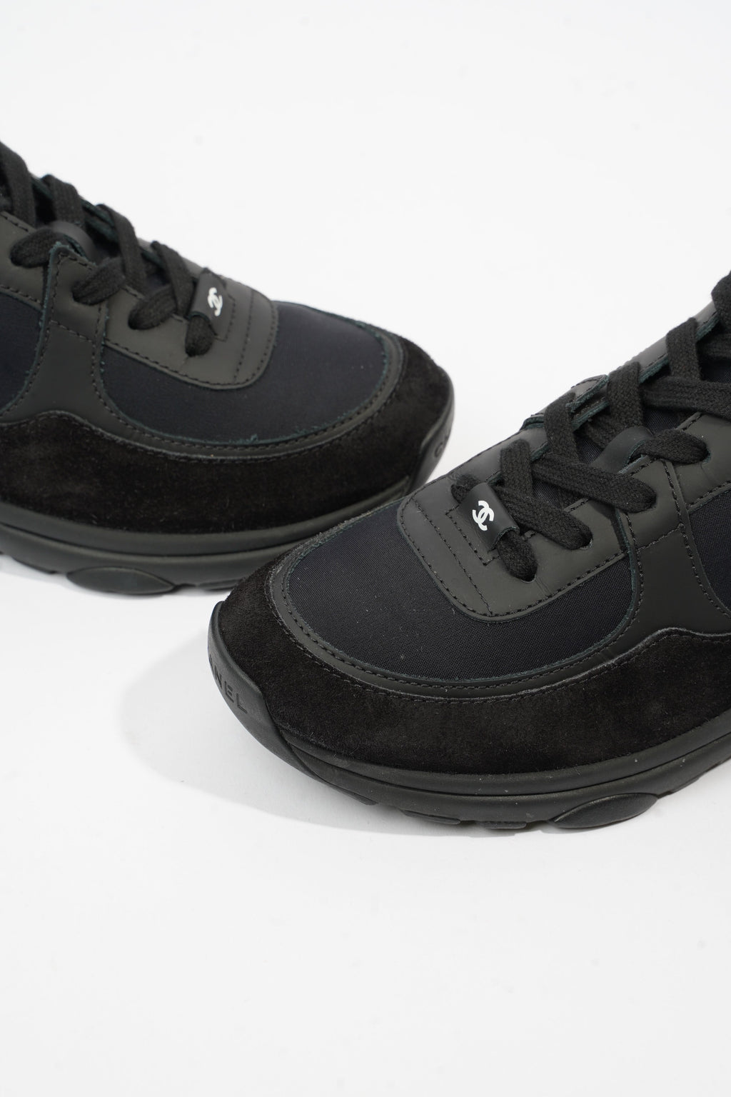 Chanel CC Runners Black Leather EU 37.5 UK 4.5