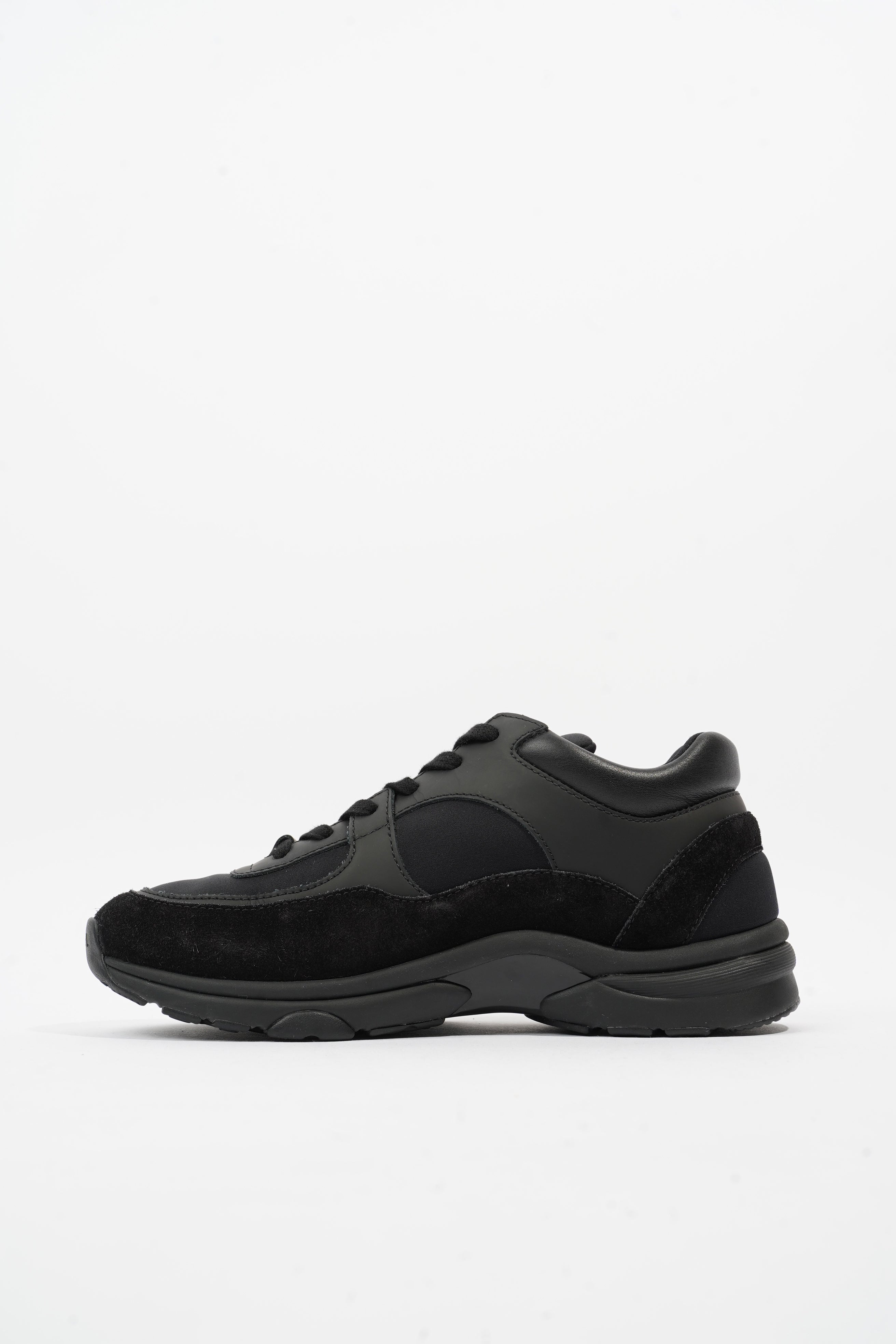 Chanel CC Runners Black Leather EU 37.5 UK 4.5