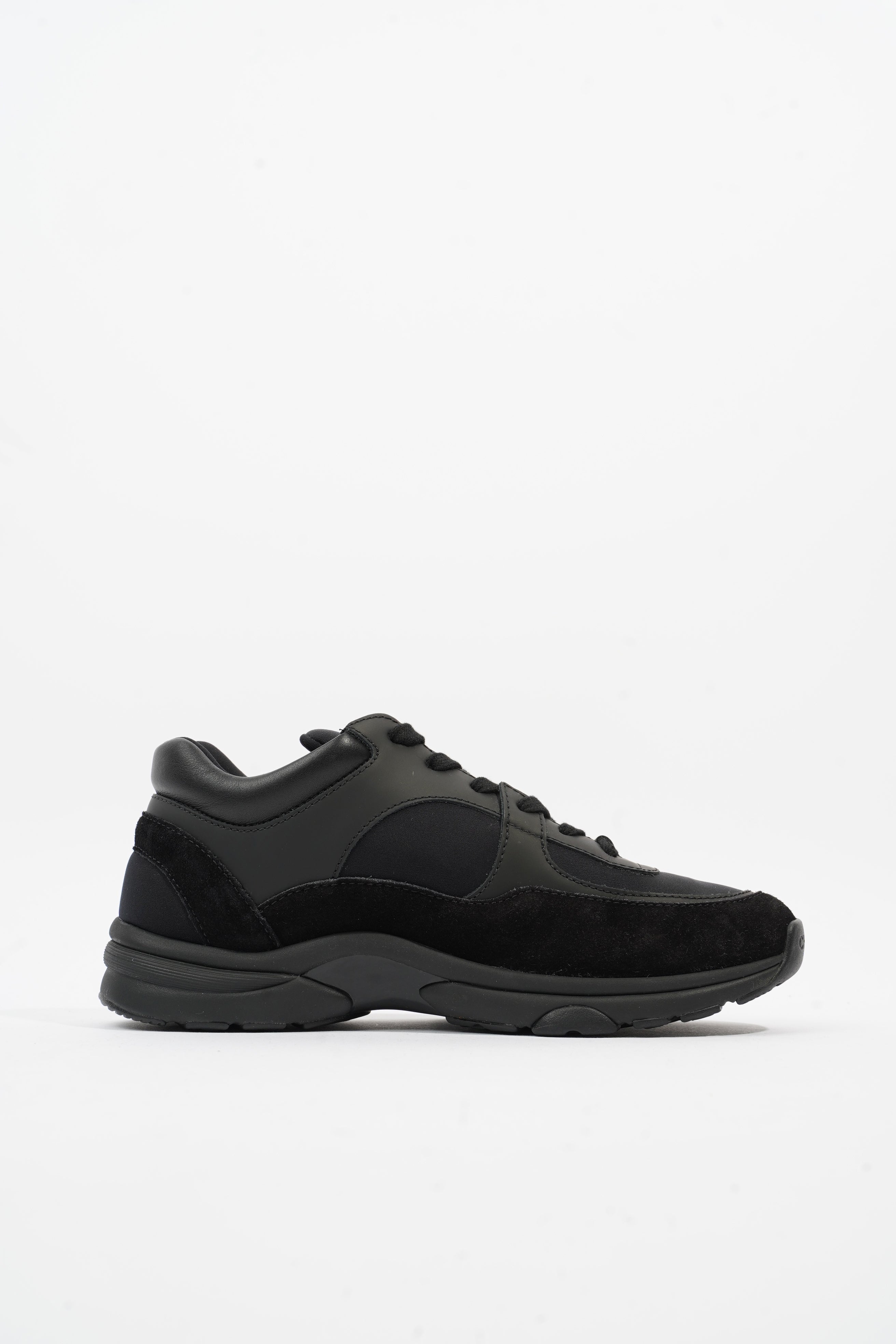 Chanel CC Runners Black Leather EU 37.5 UK 4.5