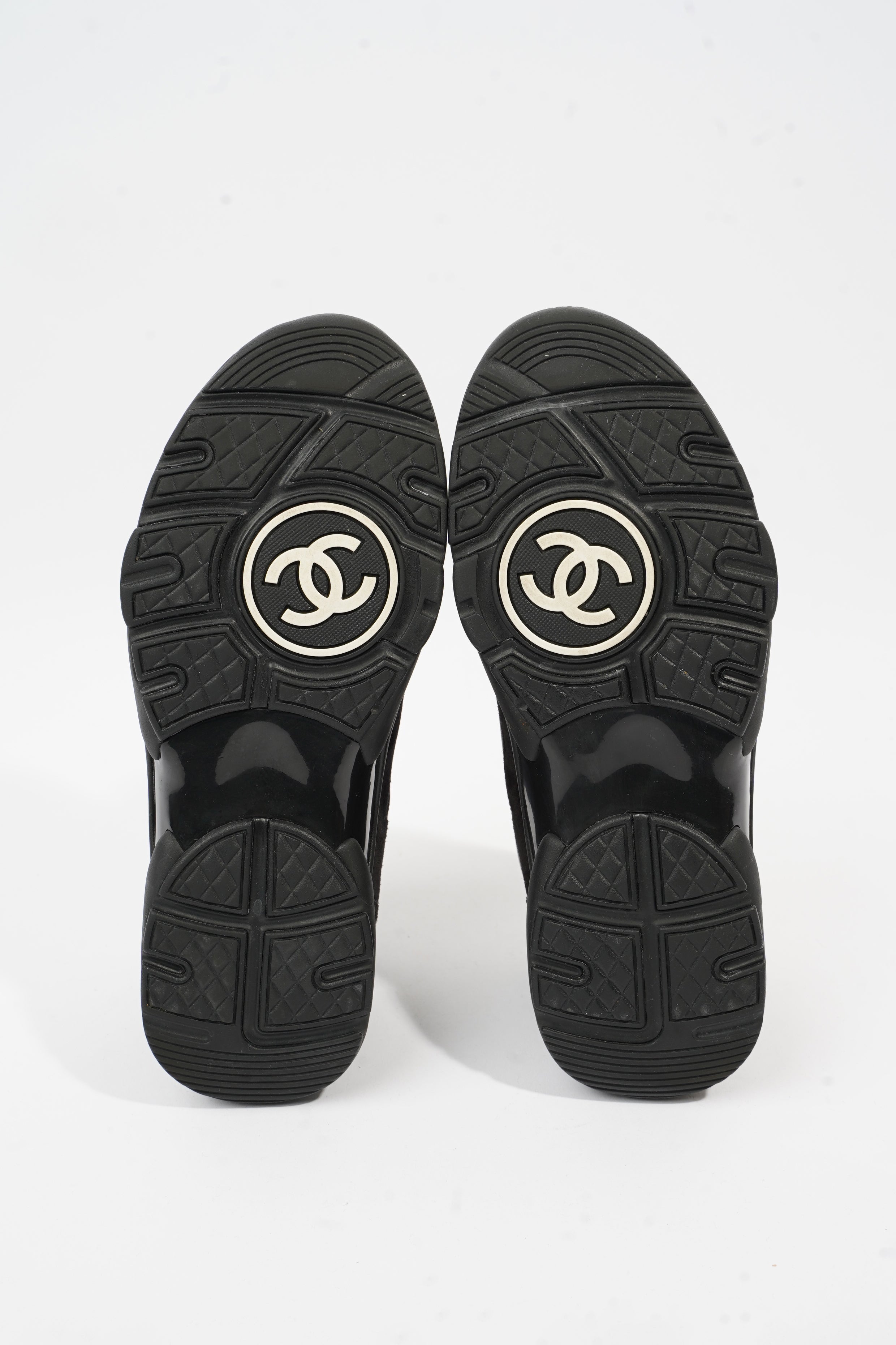 Chanel CC Runners Black Leather EU 37.5 UK 4.5