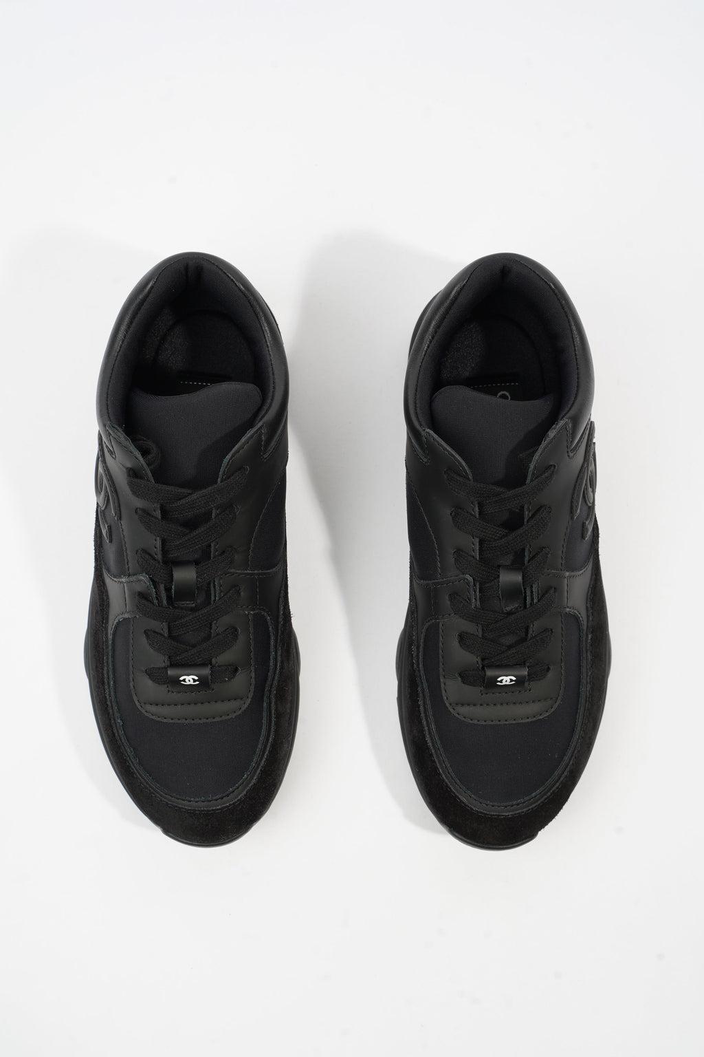 Chanel CC Runners Black Leather EU 37.5 UK 4.5