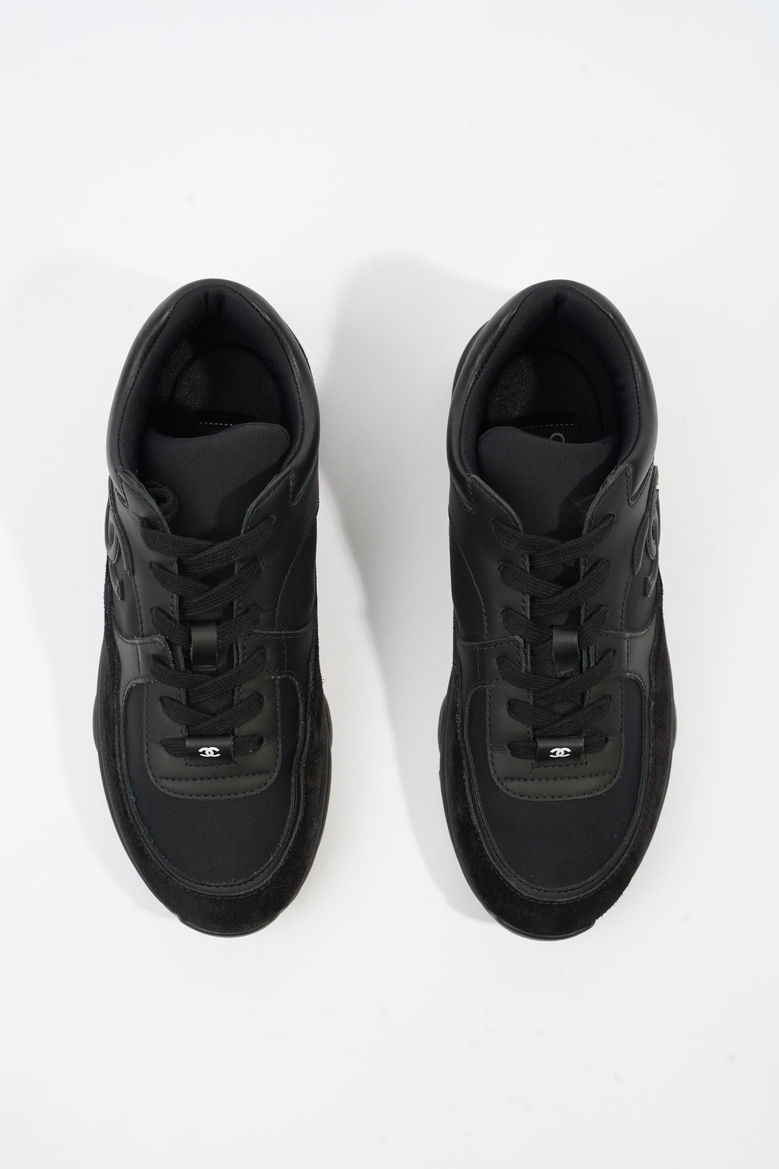 Chanel CC Runners Black Leather EU 37.5 UK 4.5